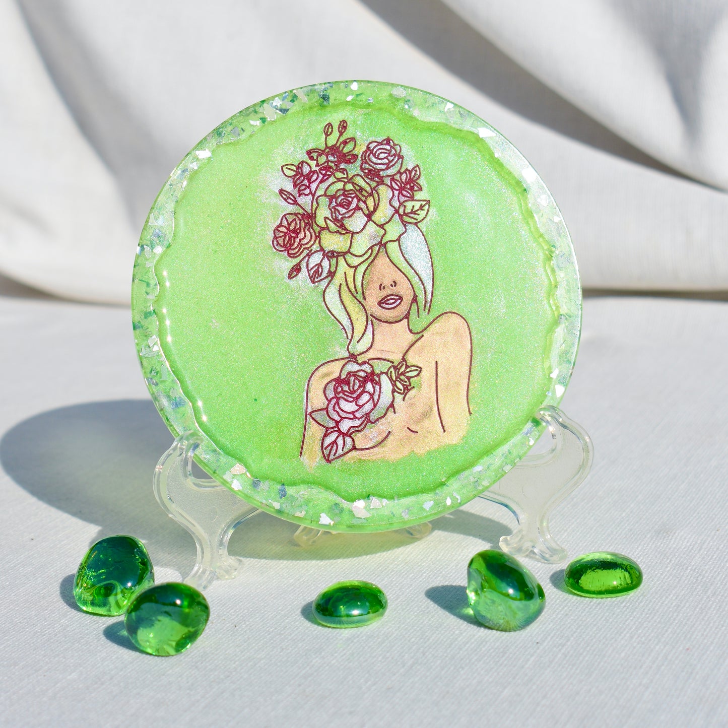 Female Floral Line Art Coasters • Women’s History Month Coasters • Shero Coasters (Asst. Colors)