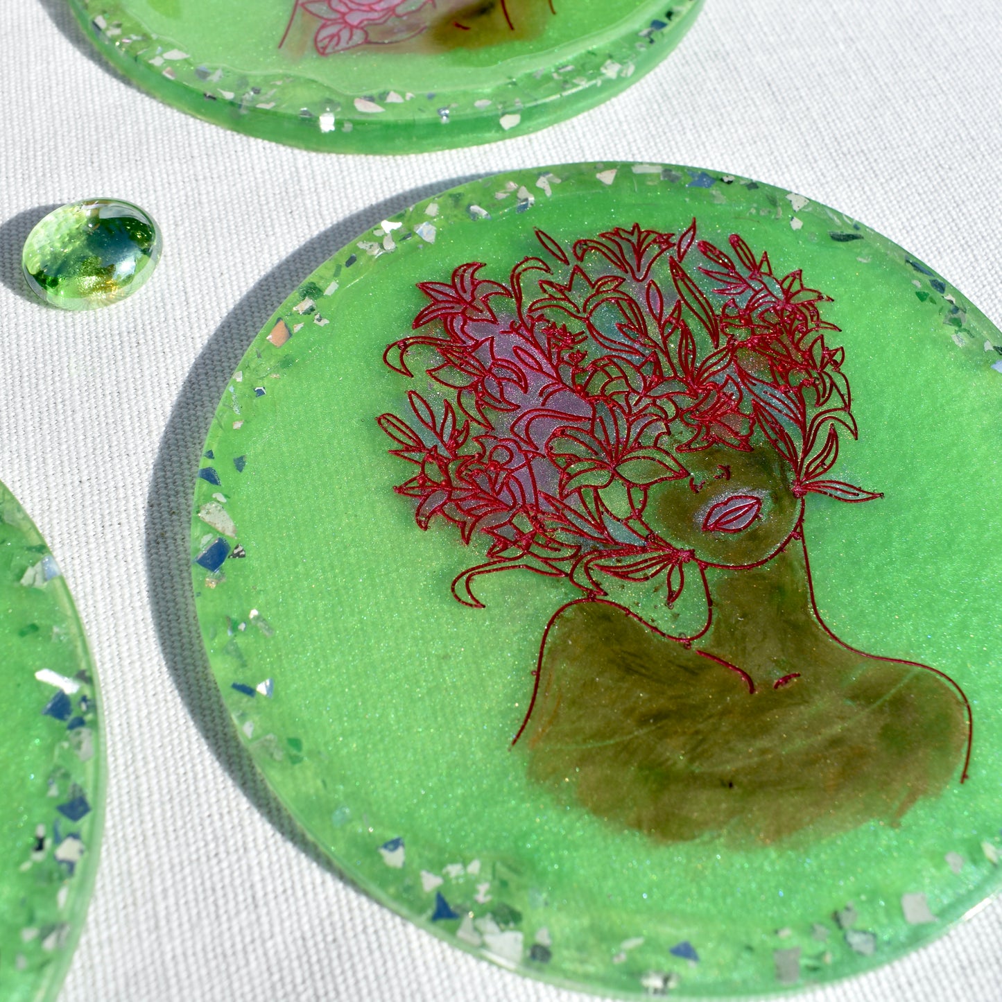 Female Floral Line Art Coasters • Women’s History Month Coasters • Shero Coasters (Asst. Colors)