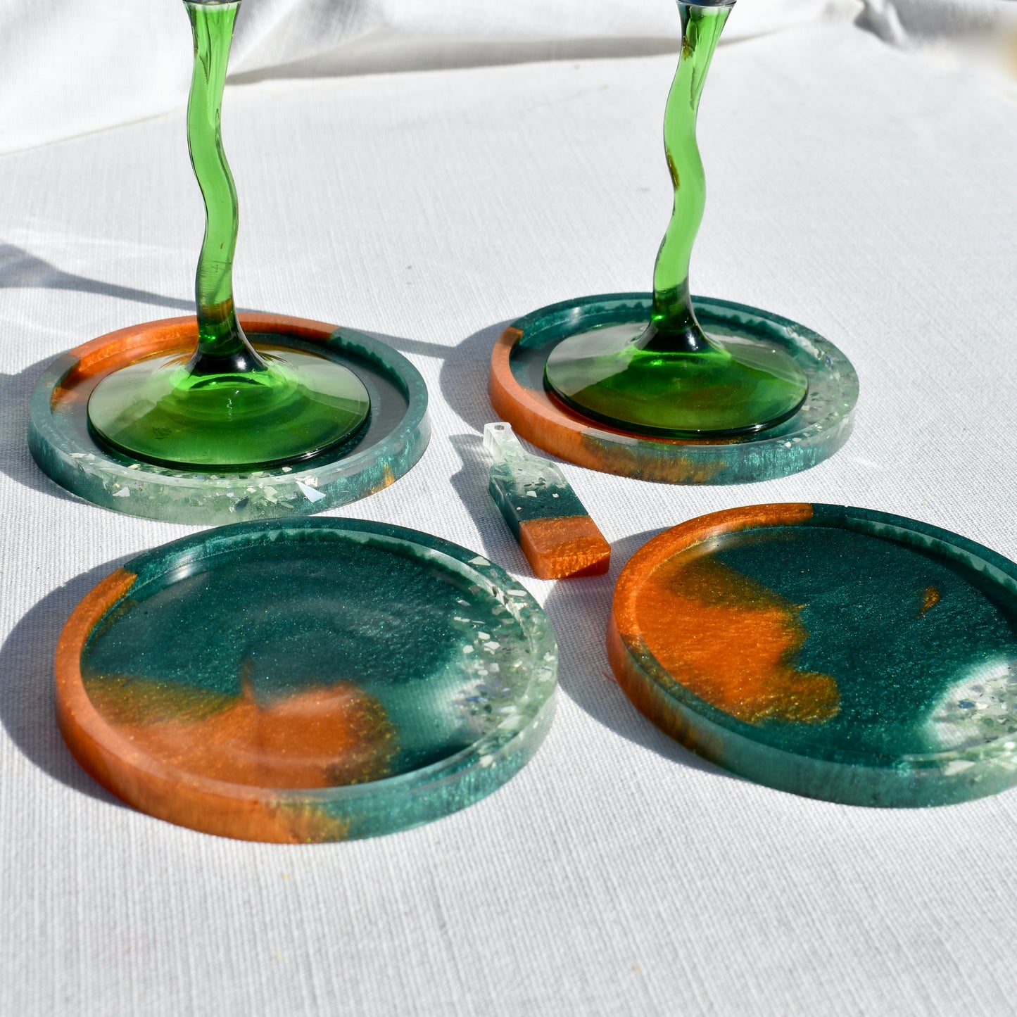 Crushed Glass Beverage Coasters