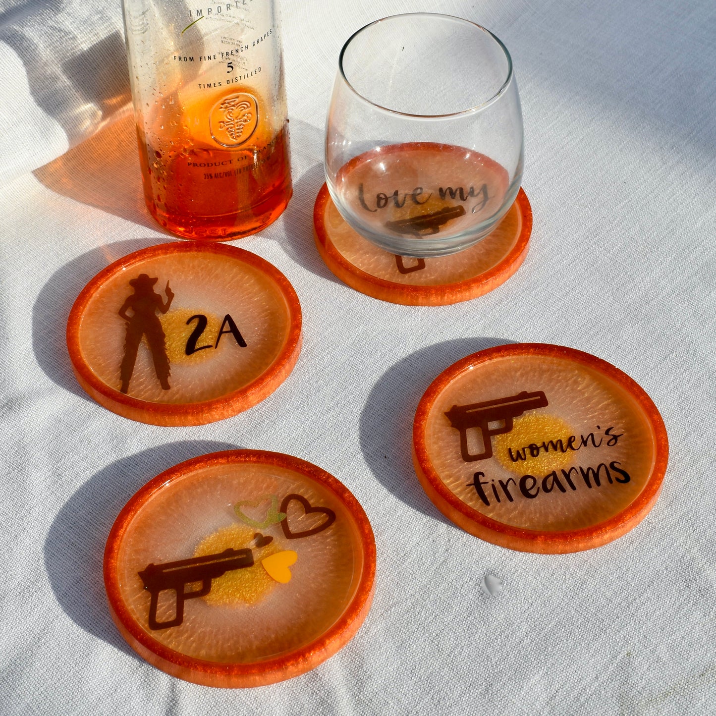 Women's Firearms Coasters • 2A Coaster Set for Her