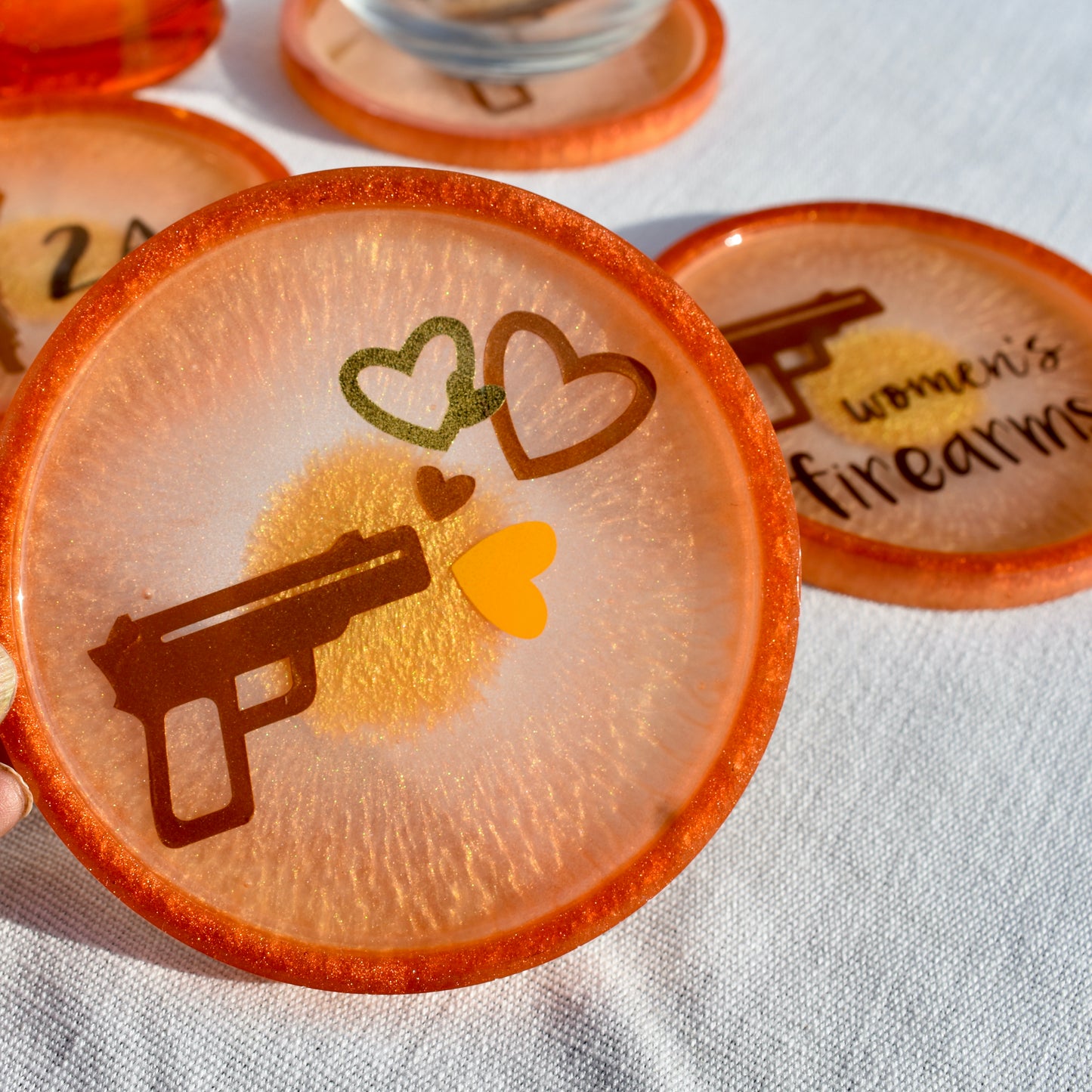 Women's Firearms Coasters • 2A Coaster Set for Her