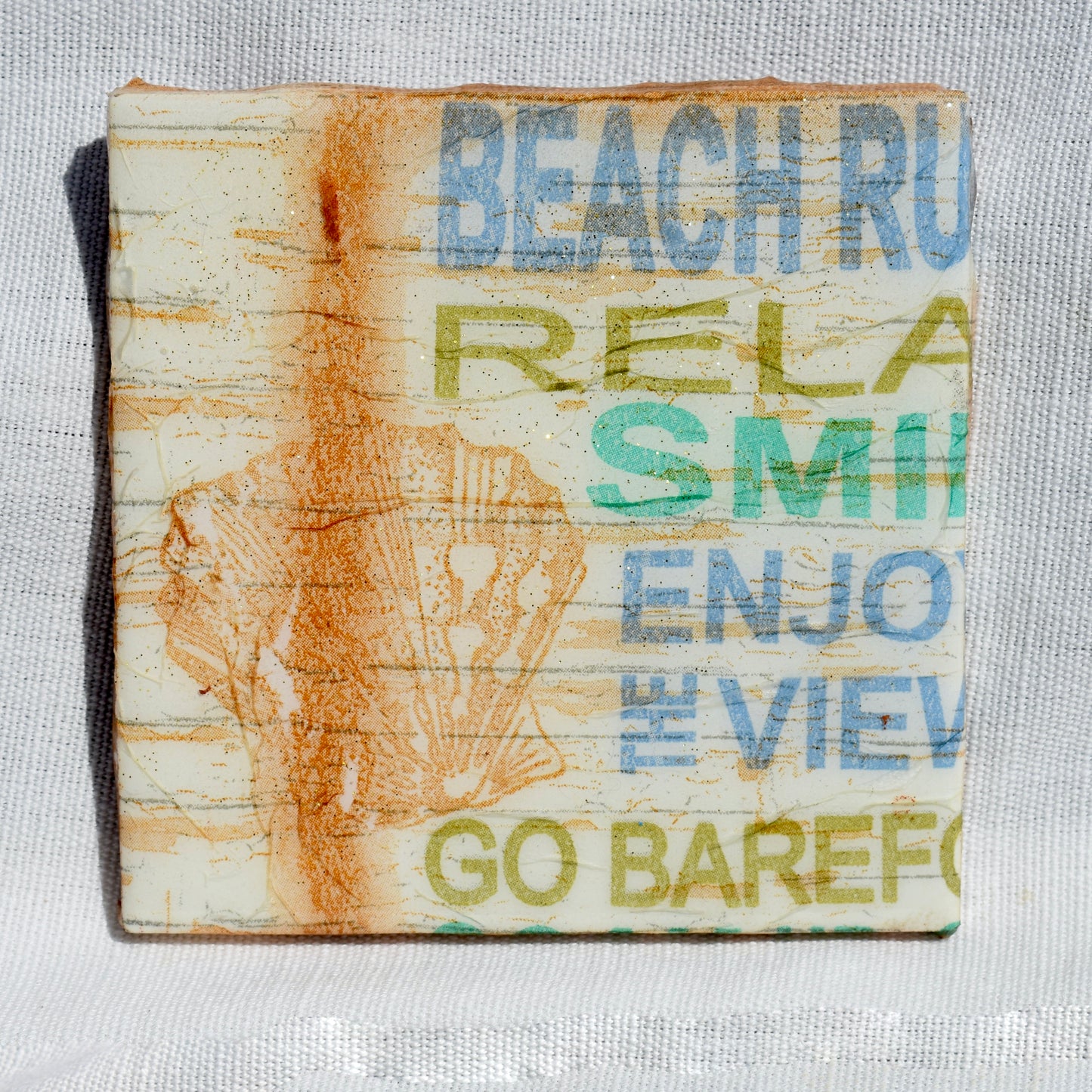 Beach Rules Ceramic Coasters ๐ Beach Lover Coasters Set ๐ Summer Vibes Coasters
