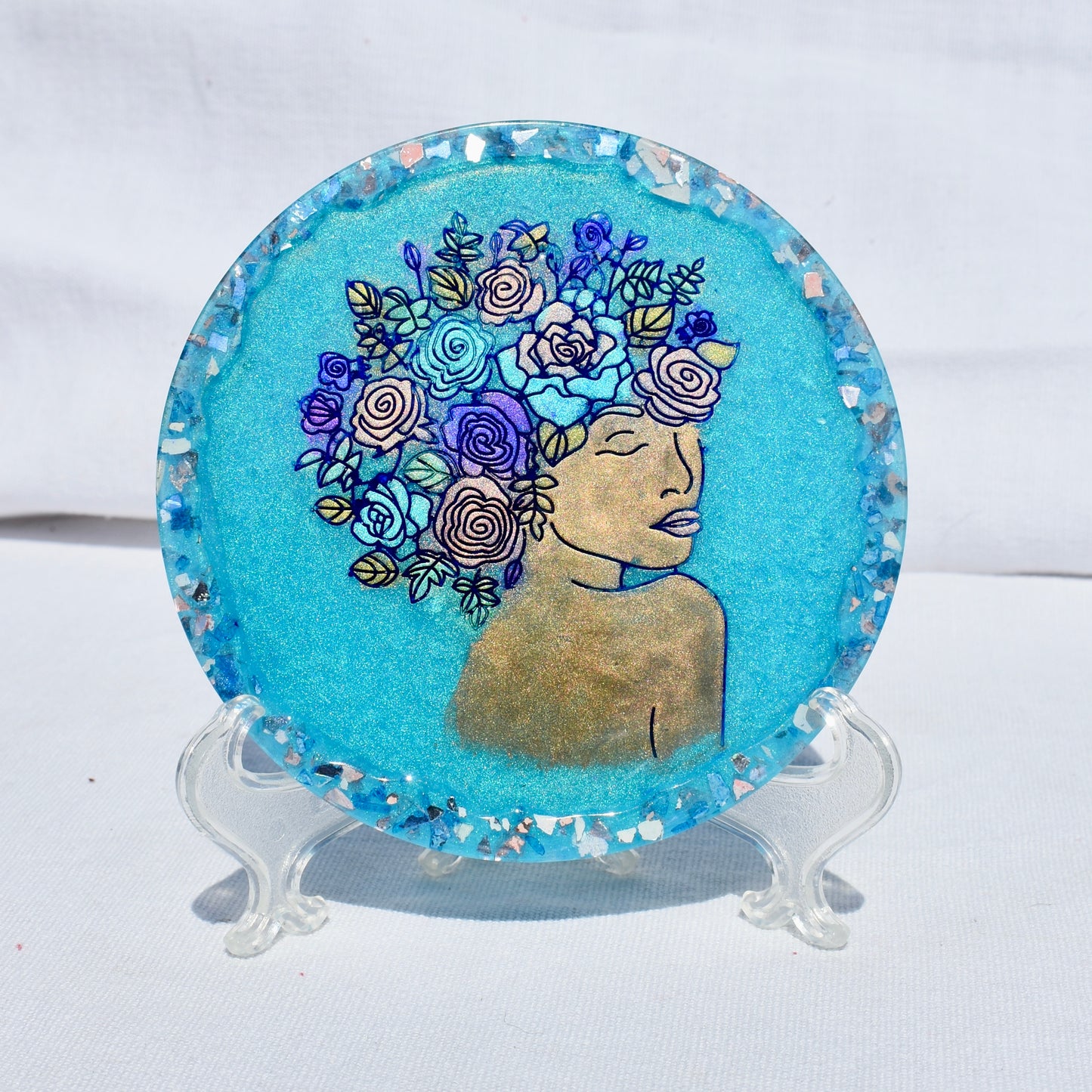 Female Floral Line Art Coasters • Women’s History Month Coasters • Shero Coasters (Asst. Colors)