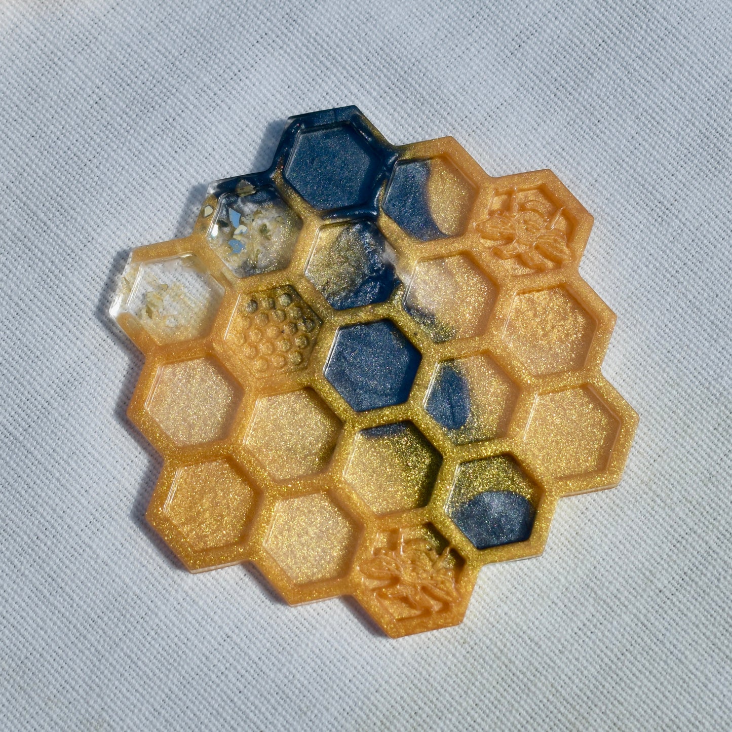 Honeycomb Coasters with Holder • Honey Bee Resin Coasters • Bumble Bee Coaster Set Bee Lover Gift 🐝