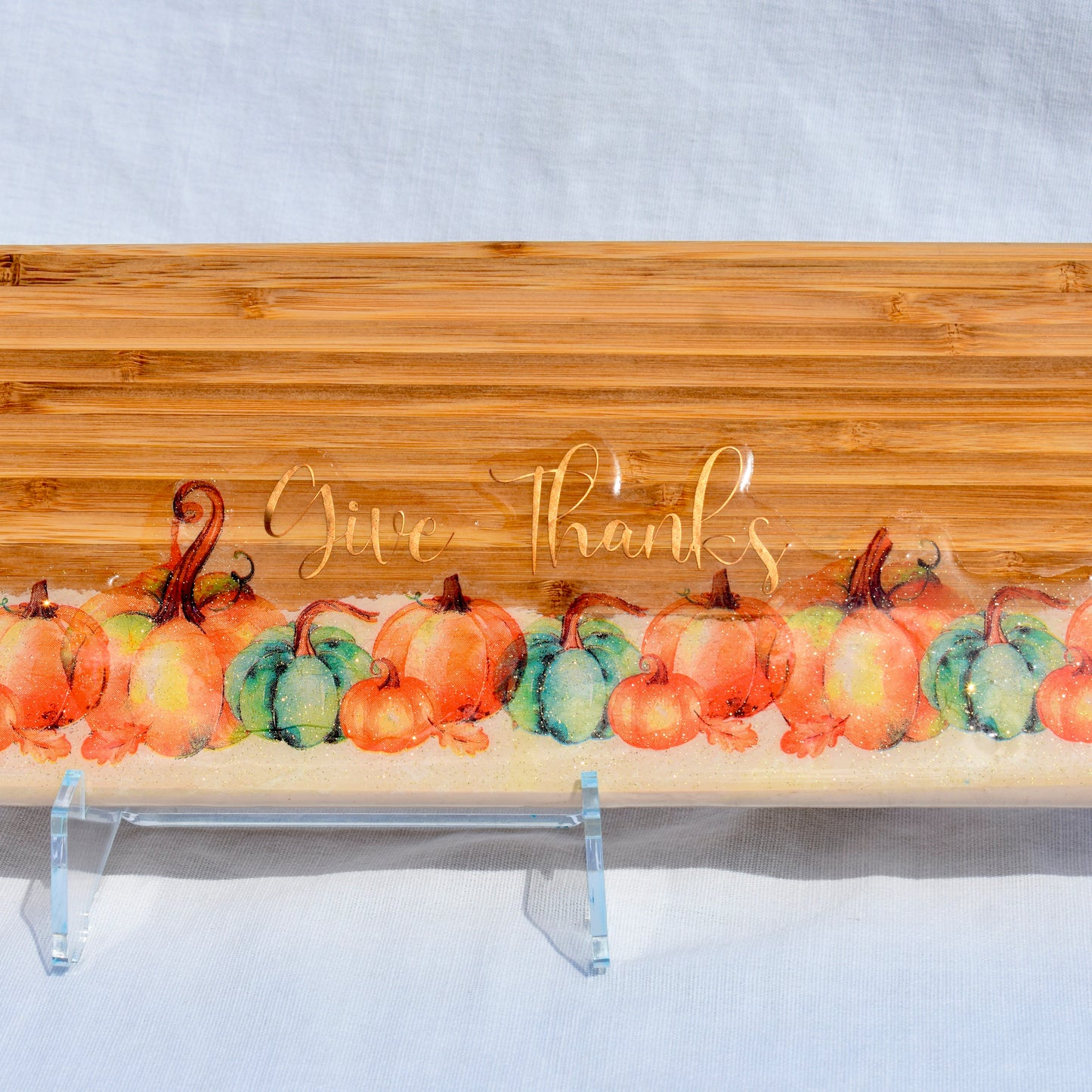 Pumpkin “Give Thanks” Bread Board • Pumpkin Vibe Charcuterie Board