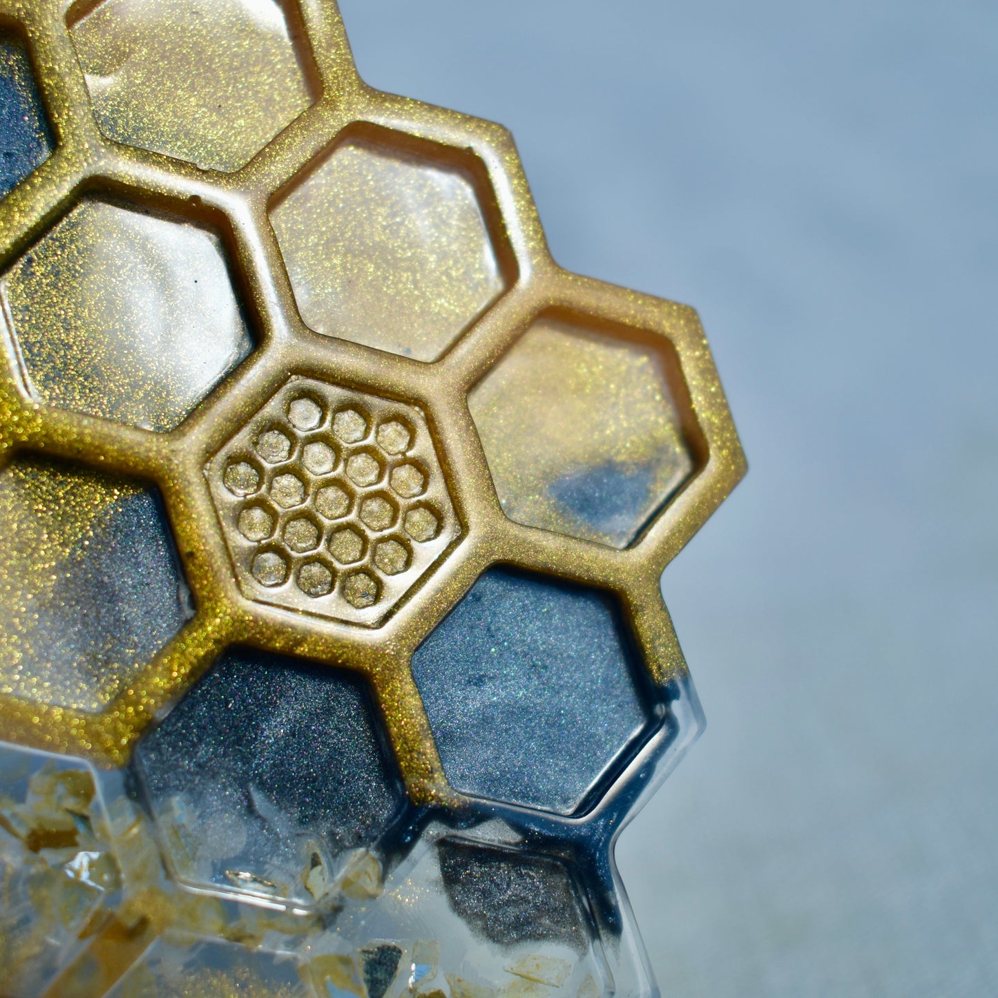 Honeycomb Coasters with Holder • Honey Bee Resin Coasters • Bumble Bee Coaster Set Bee Lover Gift 🐝