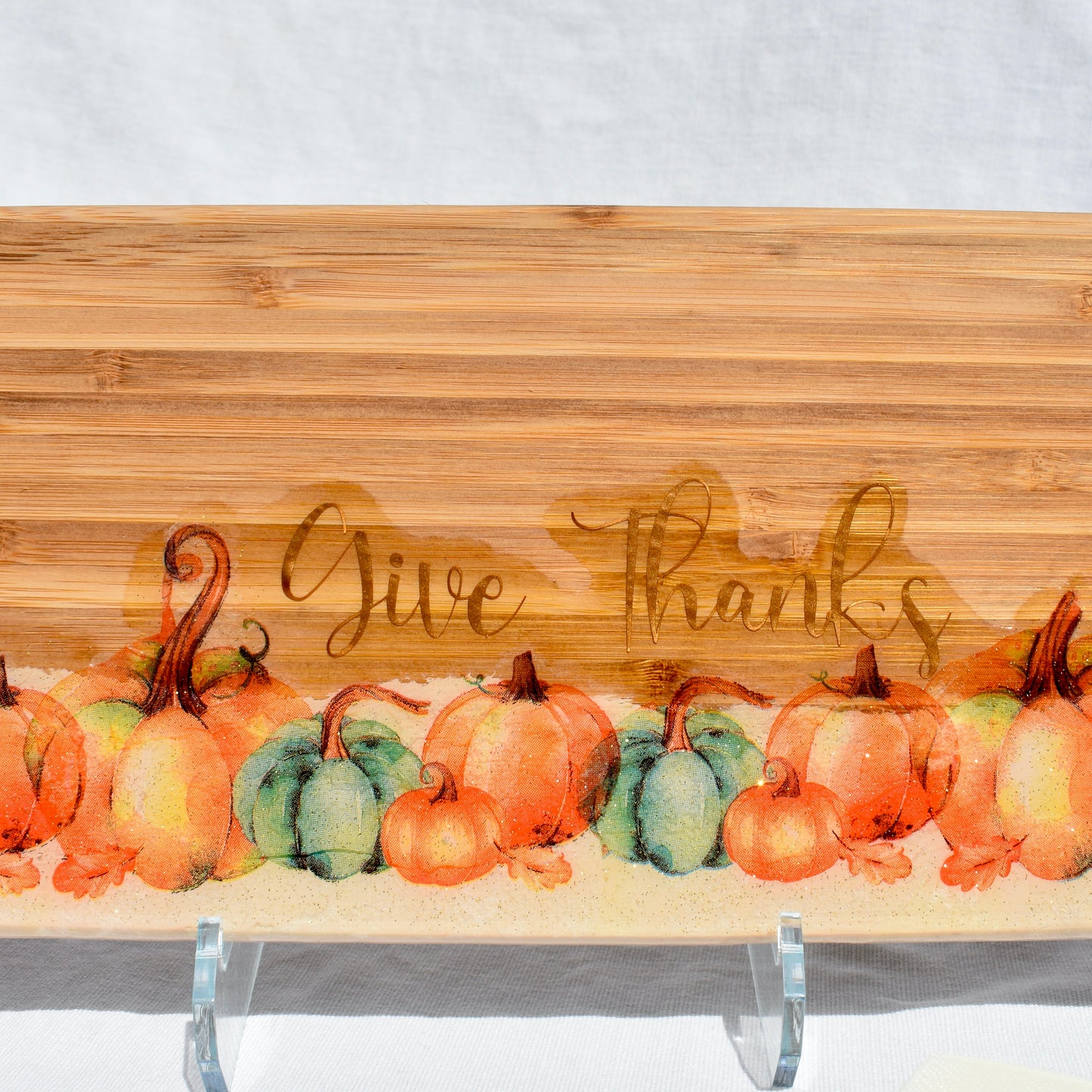 Pumpkin “Give Thanks” Bread Board • Pumpkin Vibe Charcuterie Board