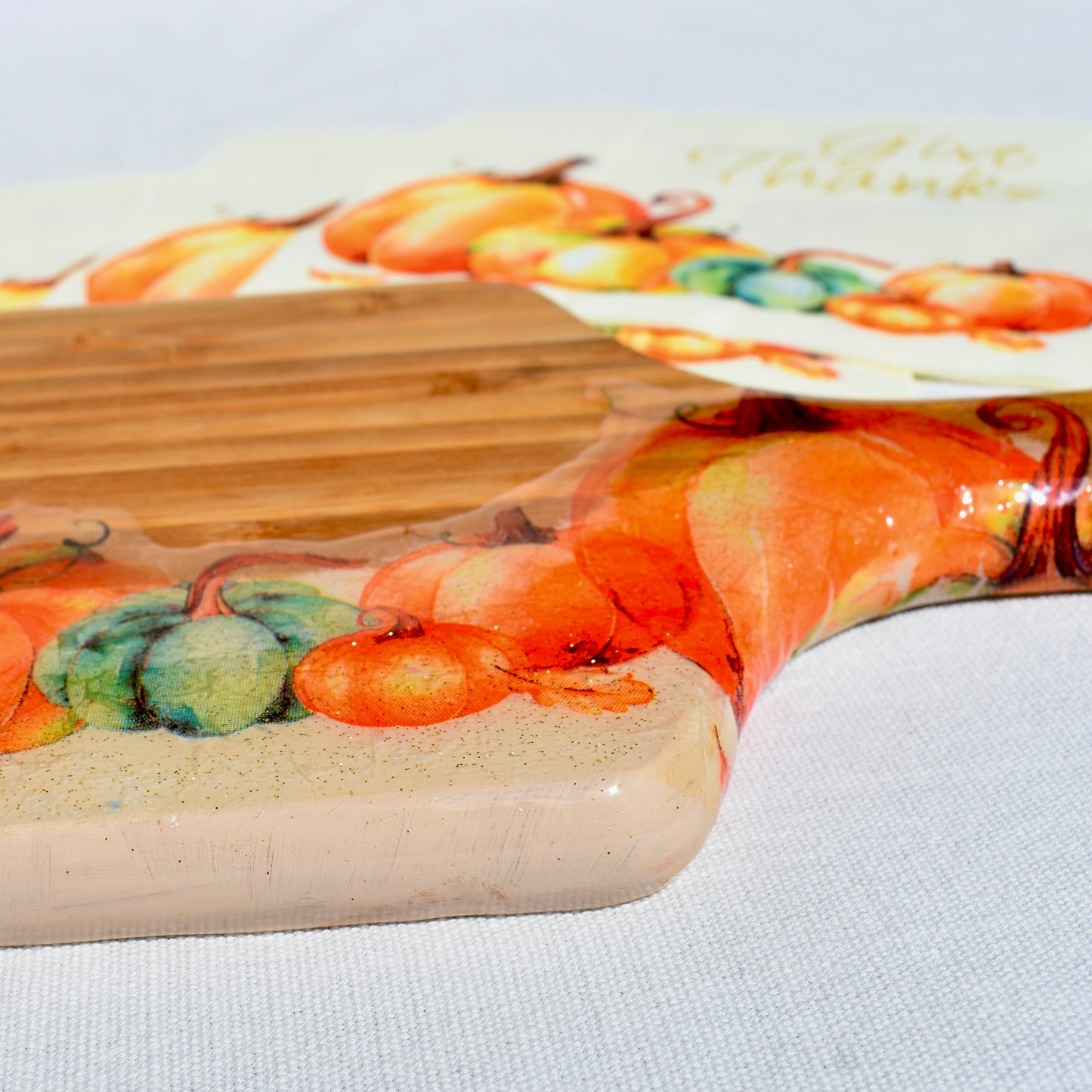 Pumpkin “Give Thanks” Bread Board • Pumpkin Vibe Charcuterie Board