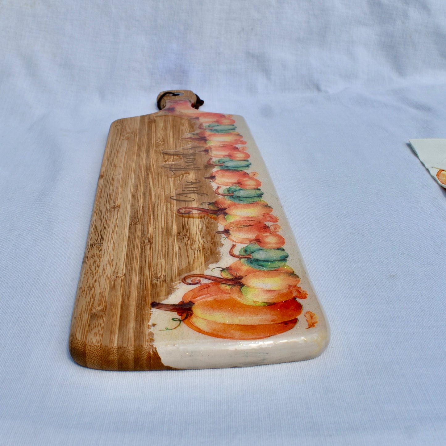 Pumpkin “Give Thanks” Bread Board • Pumpkin Vibe Charcuterie Board