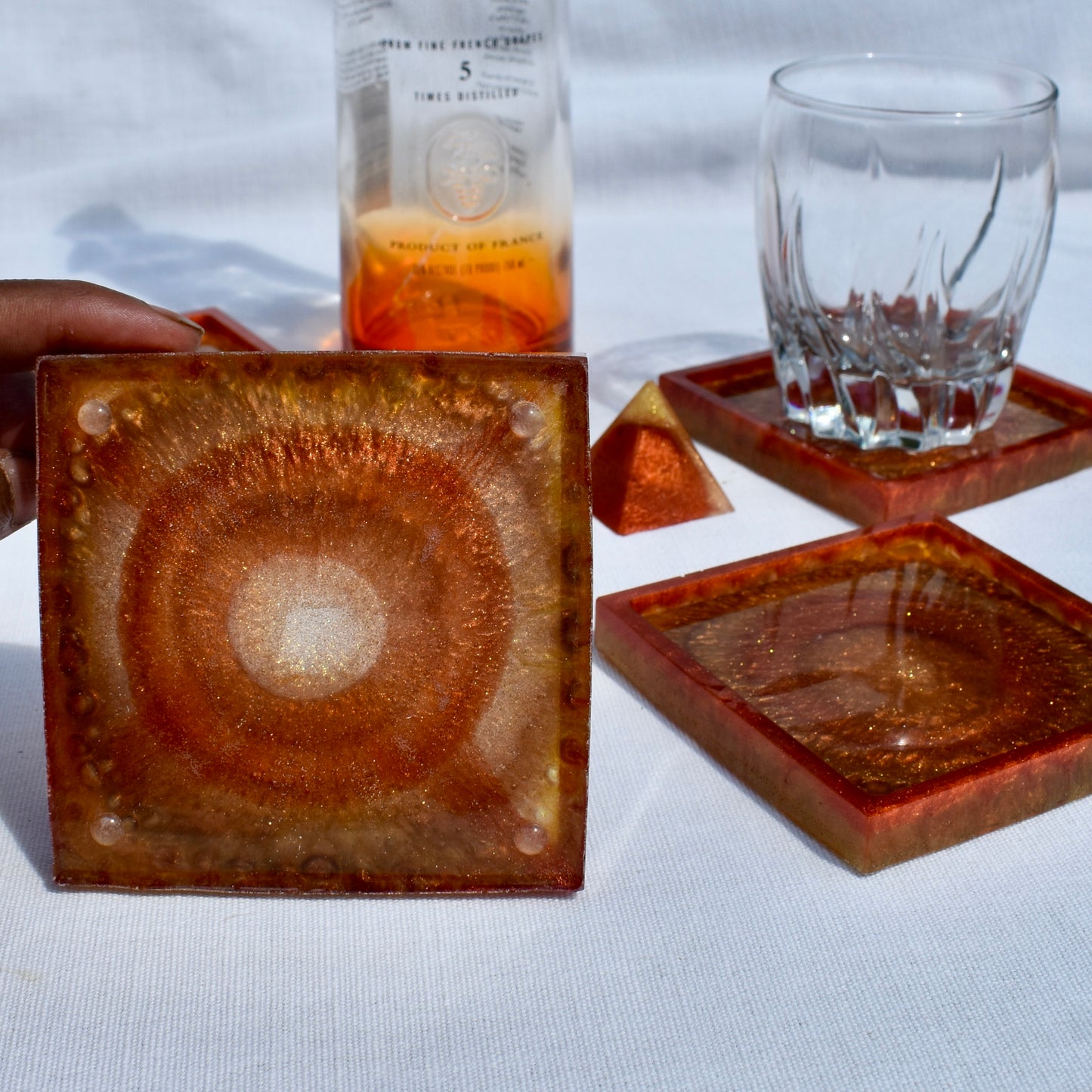 Fall Themed Coaster Set β’ Autumn Vibes Square Coasters π Thanksgiving Coaster Set