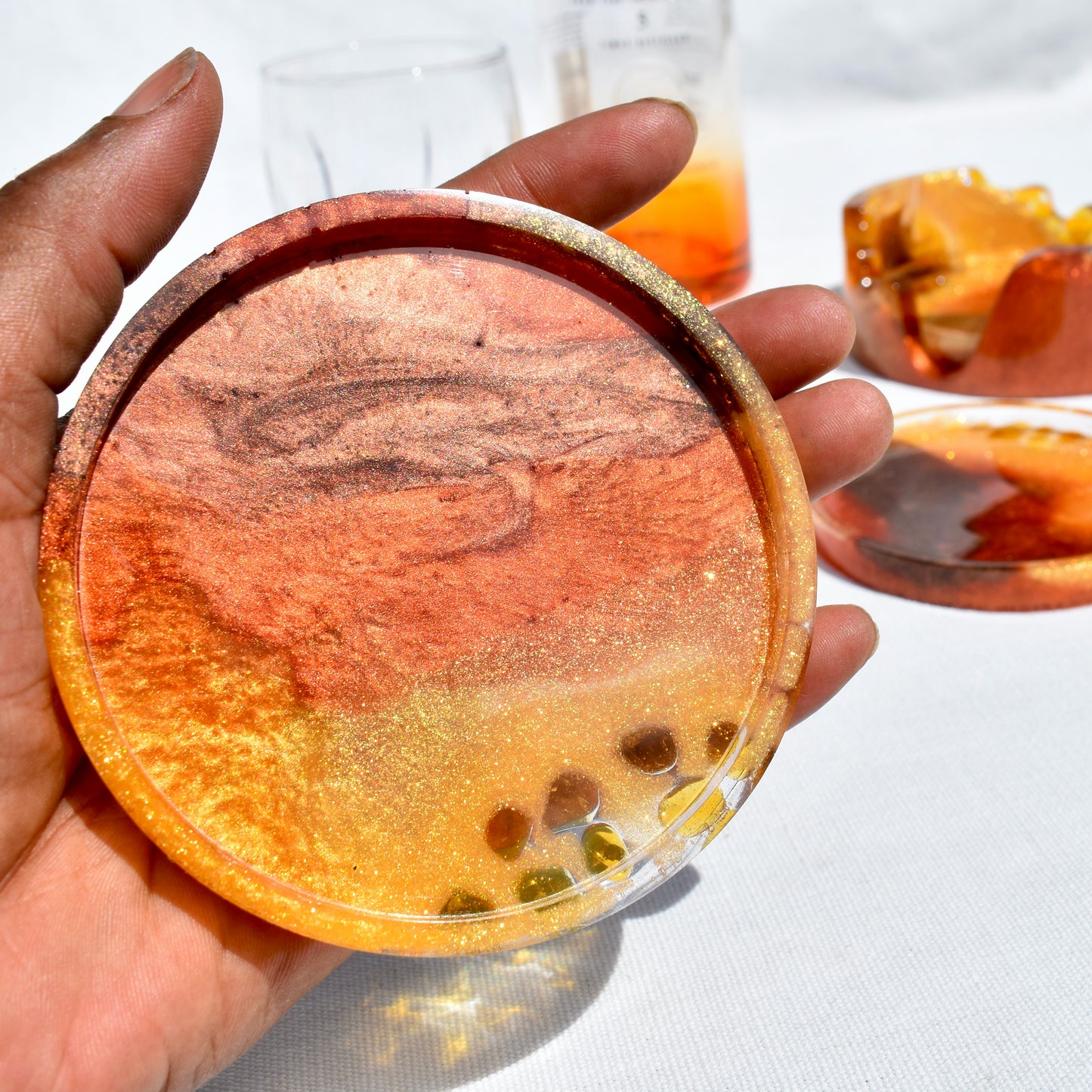 Fall Coasters with Fancy Holder ๐ Autumn Coasters with Wavy Holder