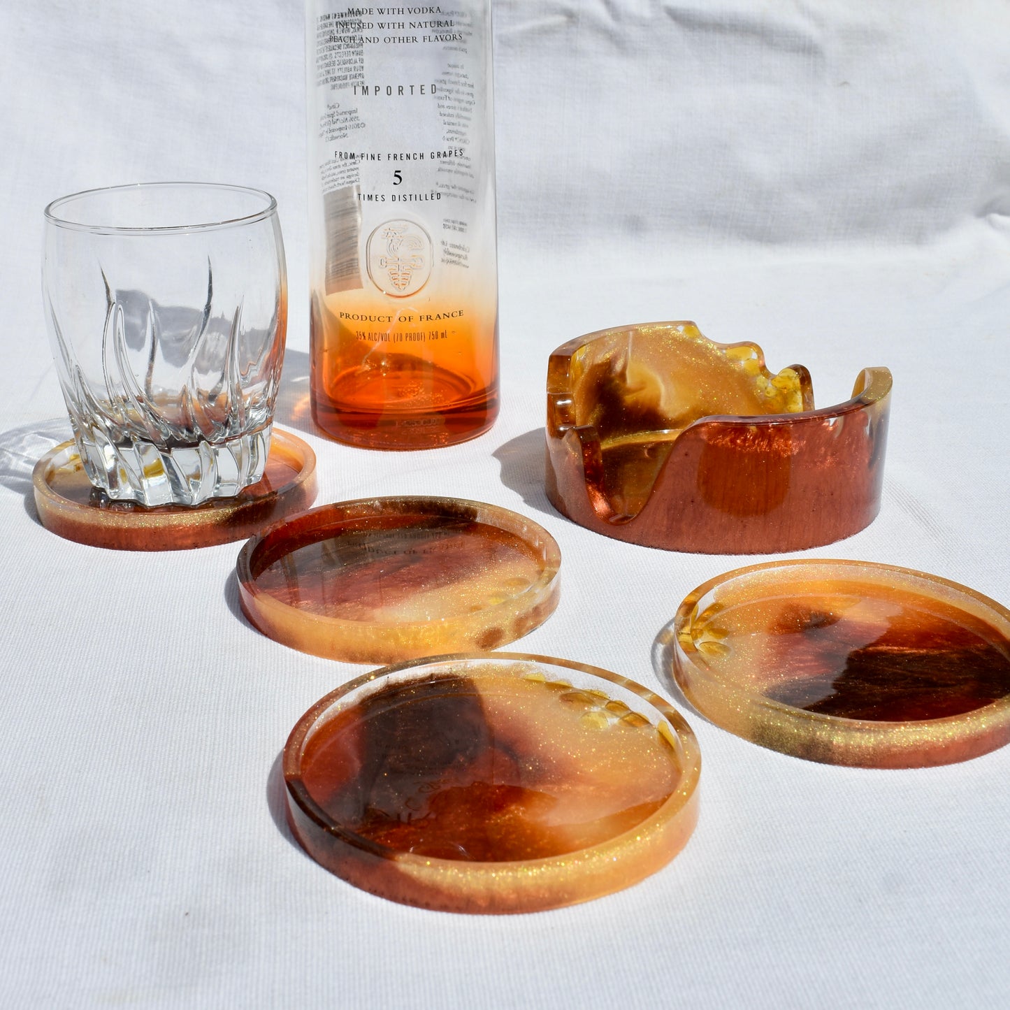 Fall Coasters with Fancy Holder ๐ Autumn Coasters with Wavy Holder