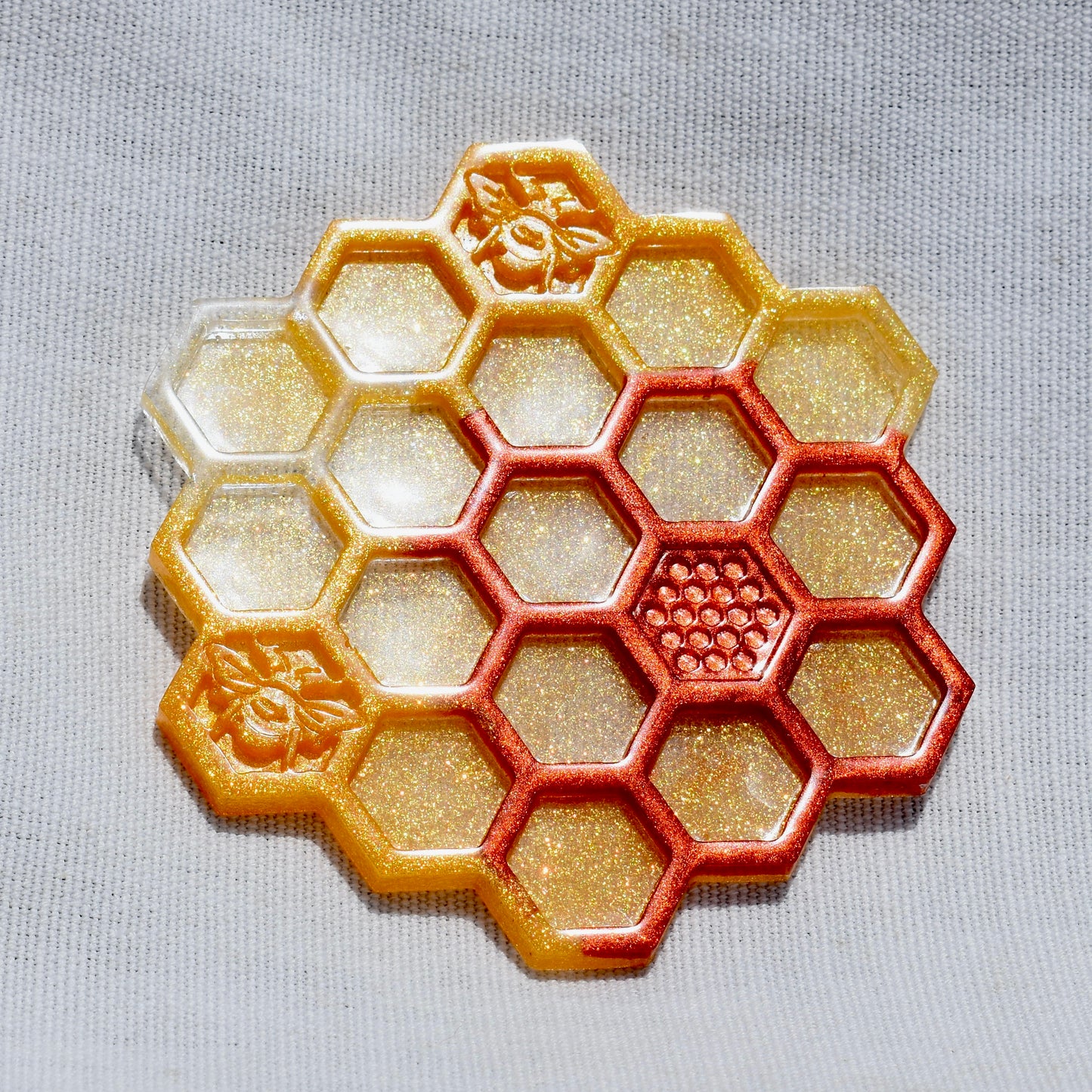 Honeycomb Coasters with Holder • Honey Bee Resin Coasters • Bumble Bee Coaster Set Bee Lover Gift 🐝