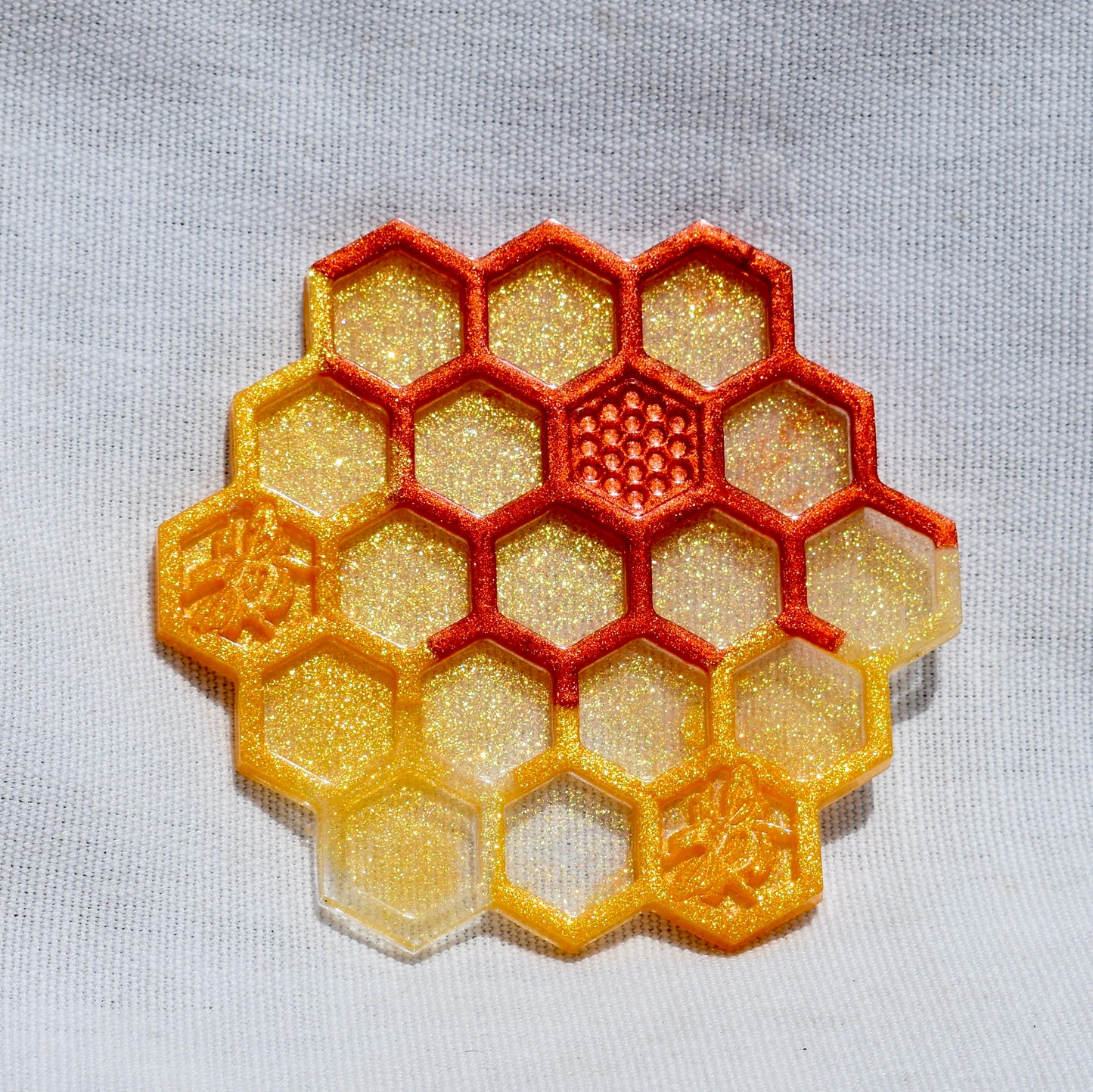 Honeycomb Coasters with Holder • Honey Bee Resin Coasters • Bumble Bee Coaster Set Bee Lover Gift 🐝