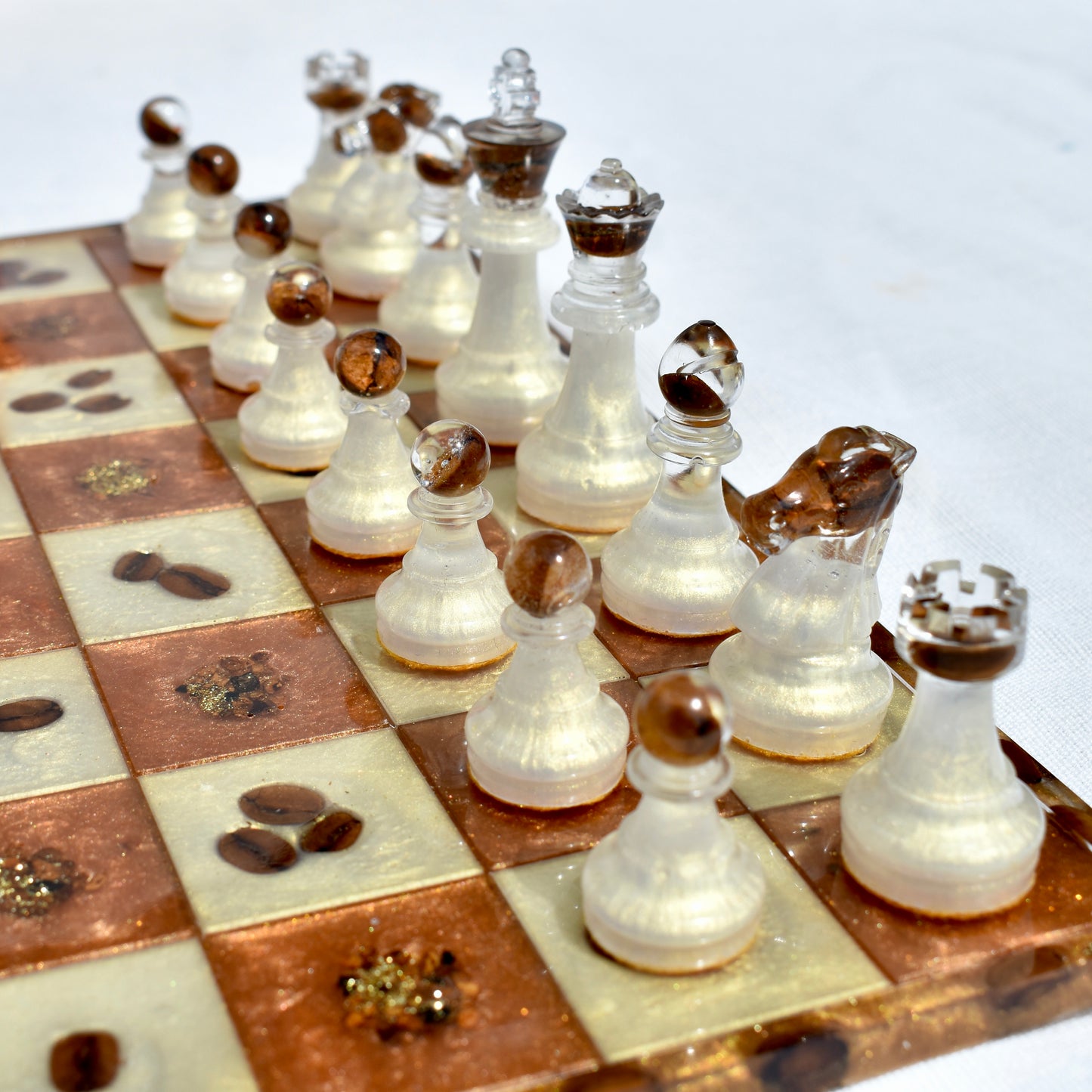 Coffee Bean Chess/Checkers Set ☕️ Coffee Lover Chess/Checkers Set