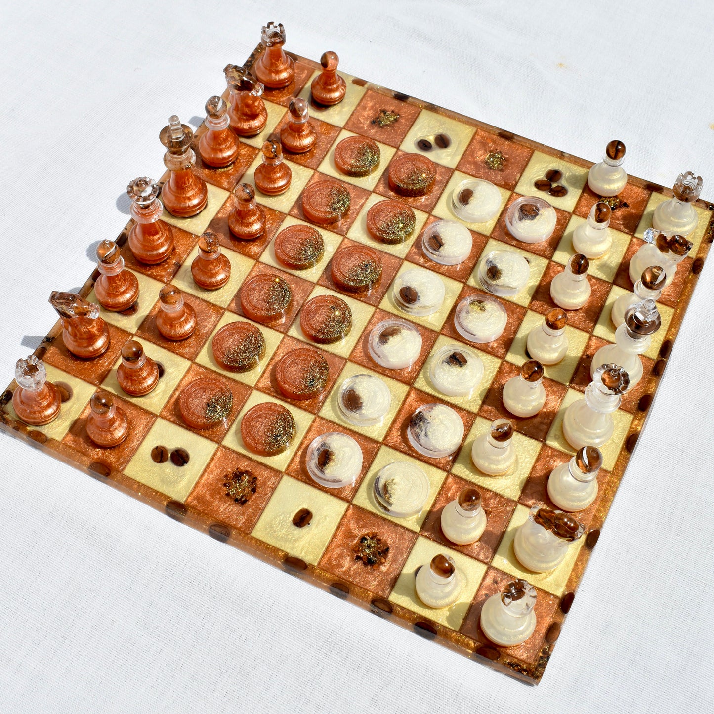 Coffee Bean Chess/Checkers Set ☕️ Coffee Lover Chess/Checkers Set