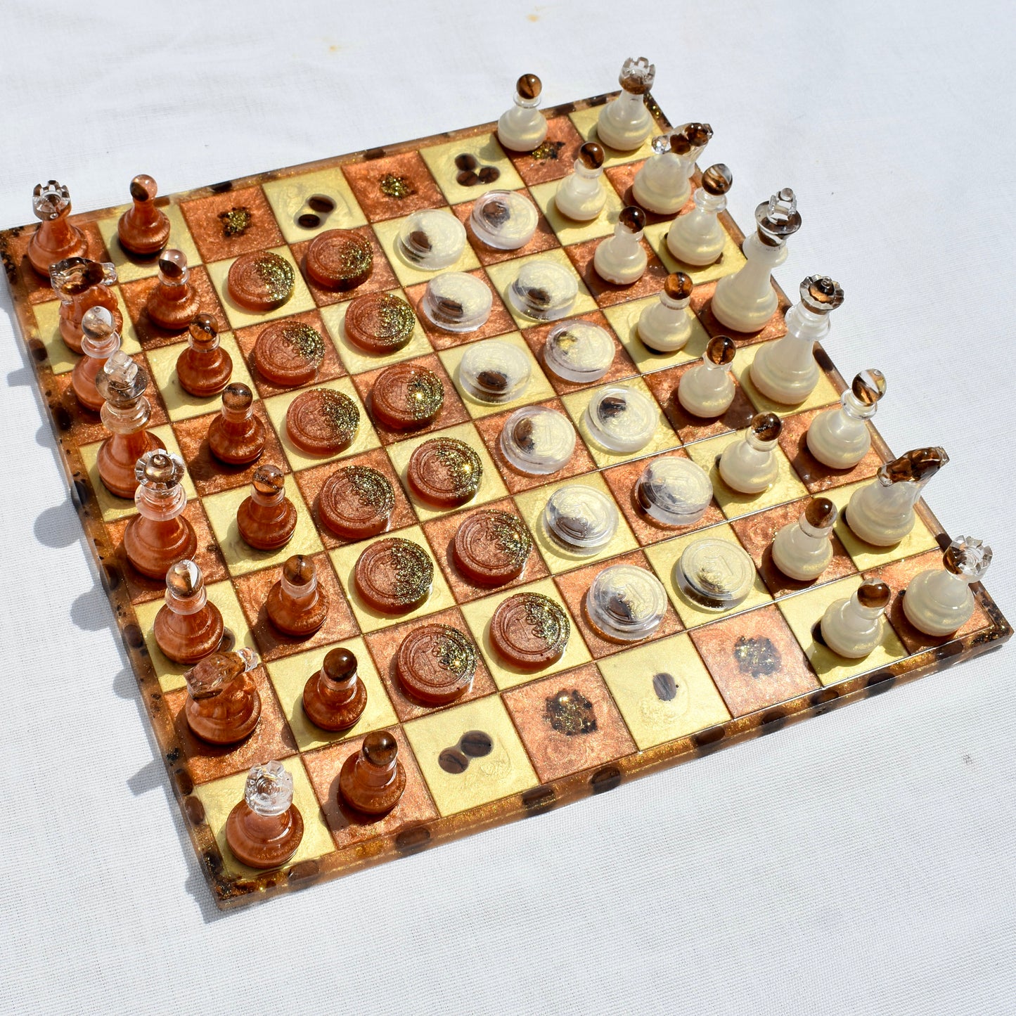 Coffee Bean Chess/Checkers Set ☕️ Coffee Lover Chess/Checkers Set