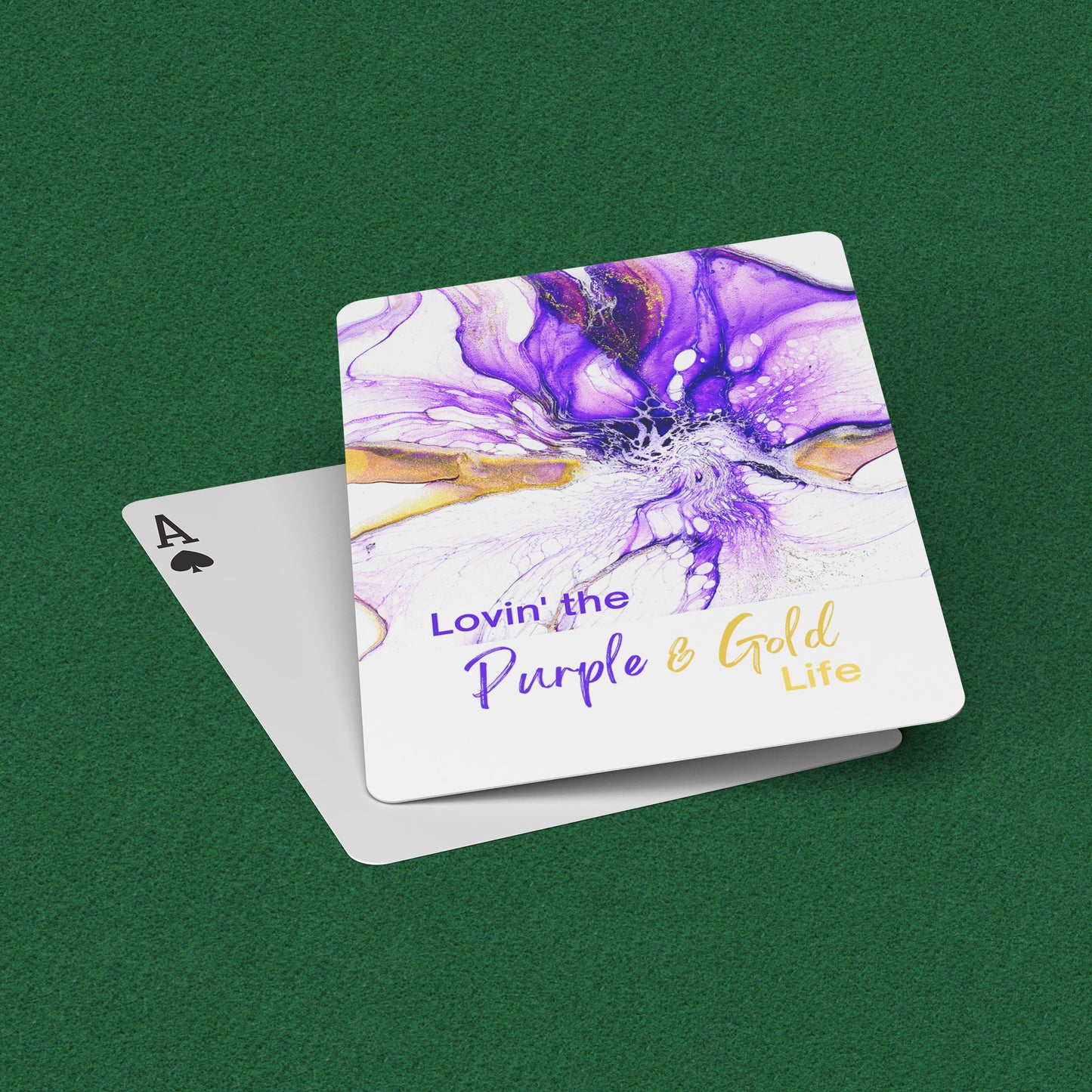Purple & Gold Playing Cards • Personalized Purple & Gold Playing Cards • Custom Playing Cards