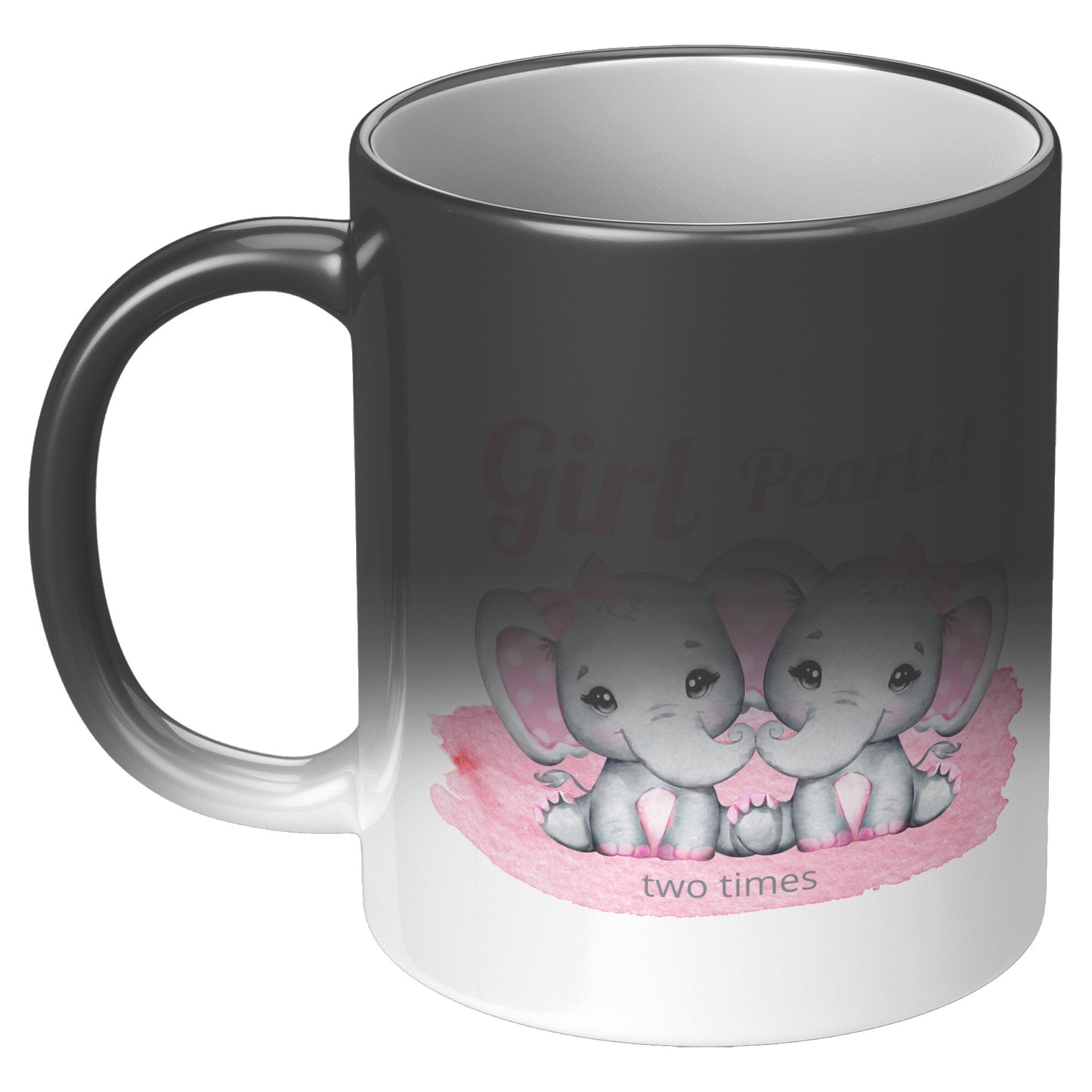“Magic” Gender Reveal Twin Girls Mug • Having 2 Baby Girls Coffee Mug • Twin Pregnancy Announcement Mug