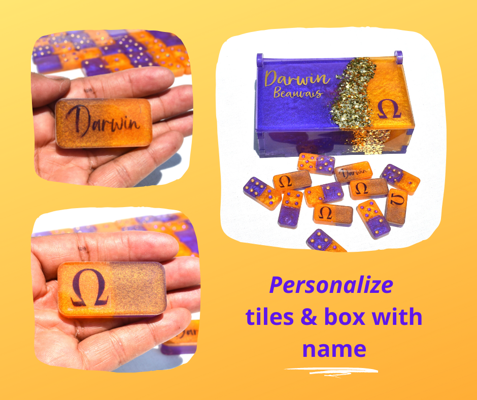 Fall Resin Dominoes Set • Personalized Domino Gift Set • Made-to-Order Dominoes Gift