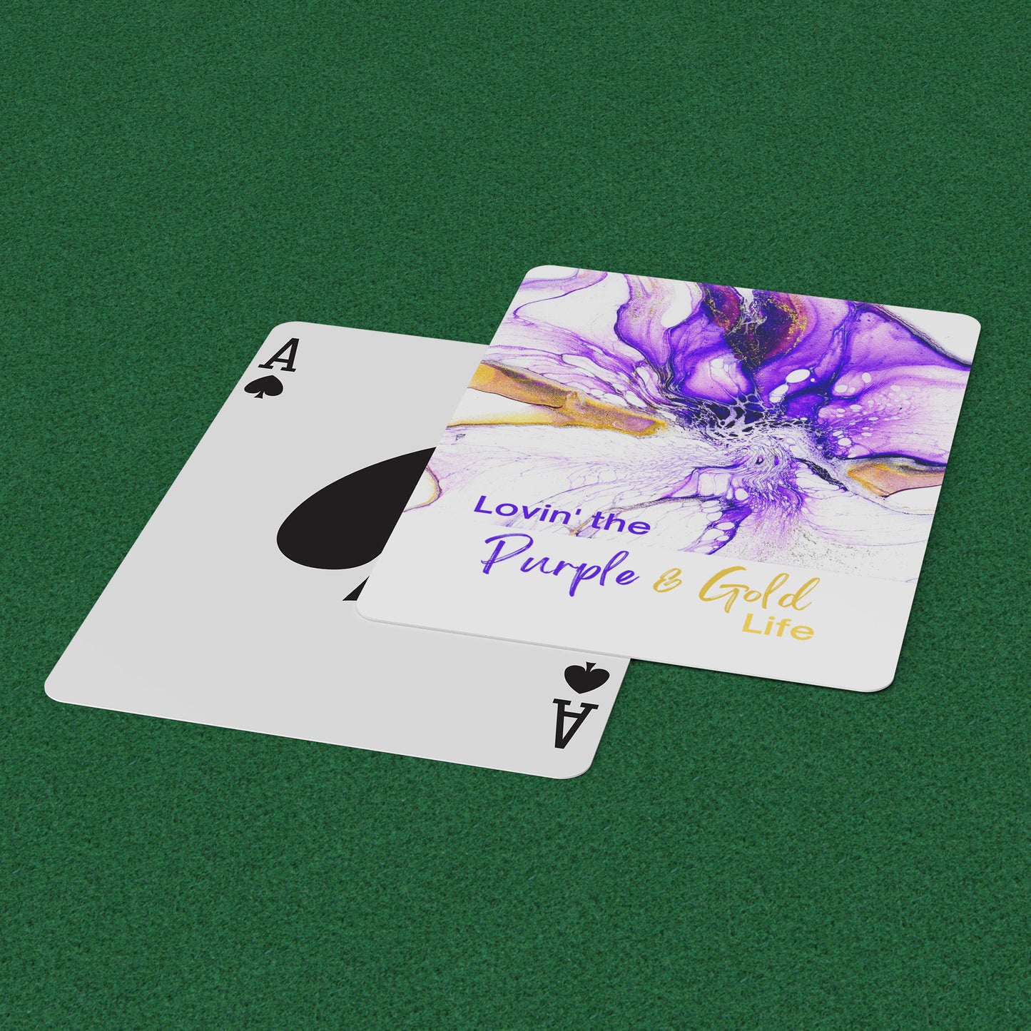 Purple & Gold Playing Cards • Personalized Purple & Gold Playing Cards • Custom Playing Cards