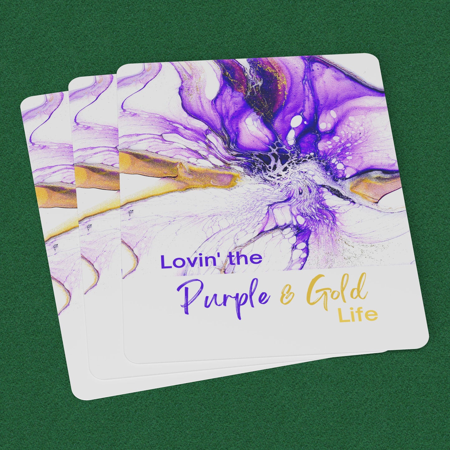 Purple & Gold Playing Cards • Personalized Purple & Gold Playing Cards • Custom Playing Cards