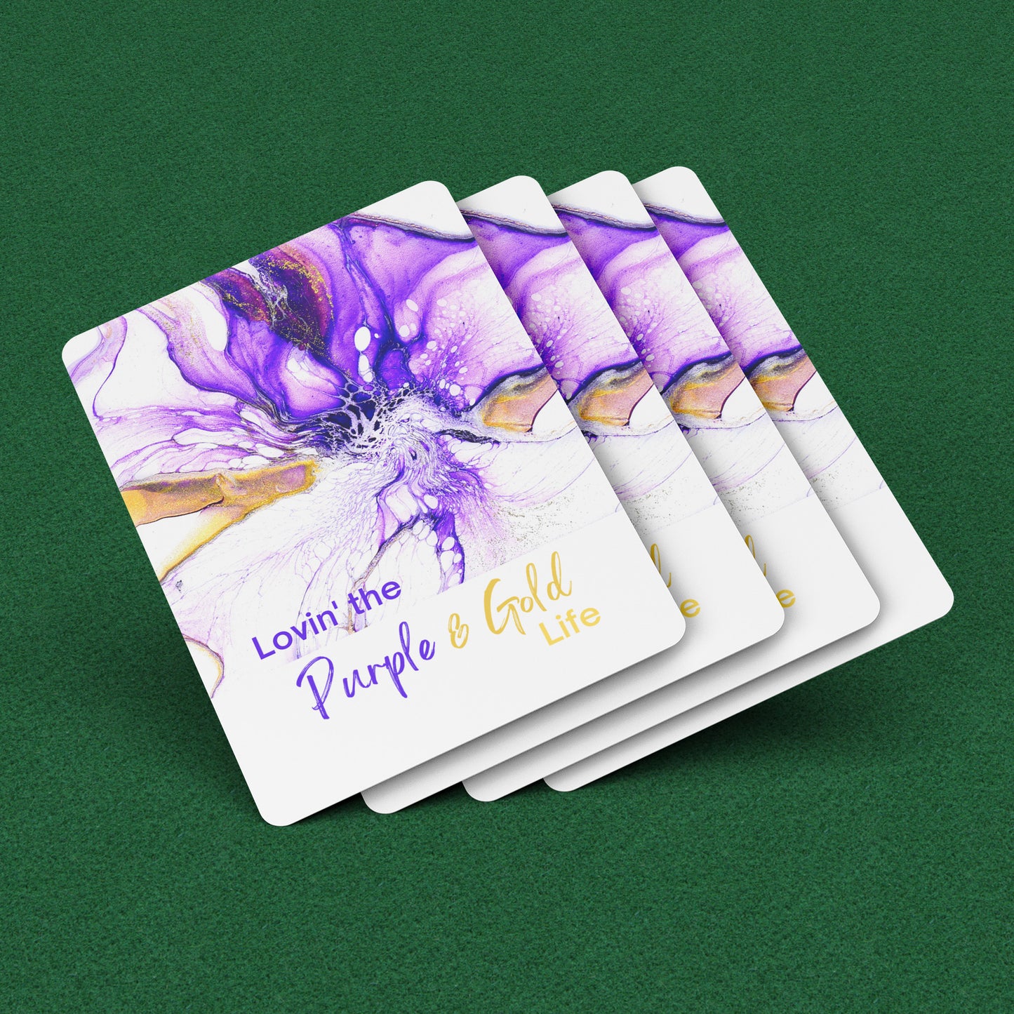 Purple & Gold Playing Cards • Personalized Purple & Gold Playing Cards • Custom Playing Cards