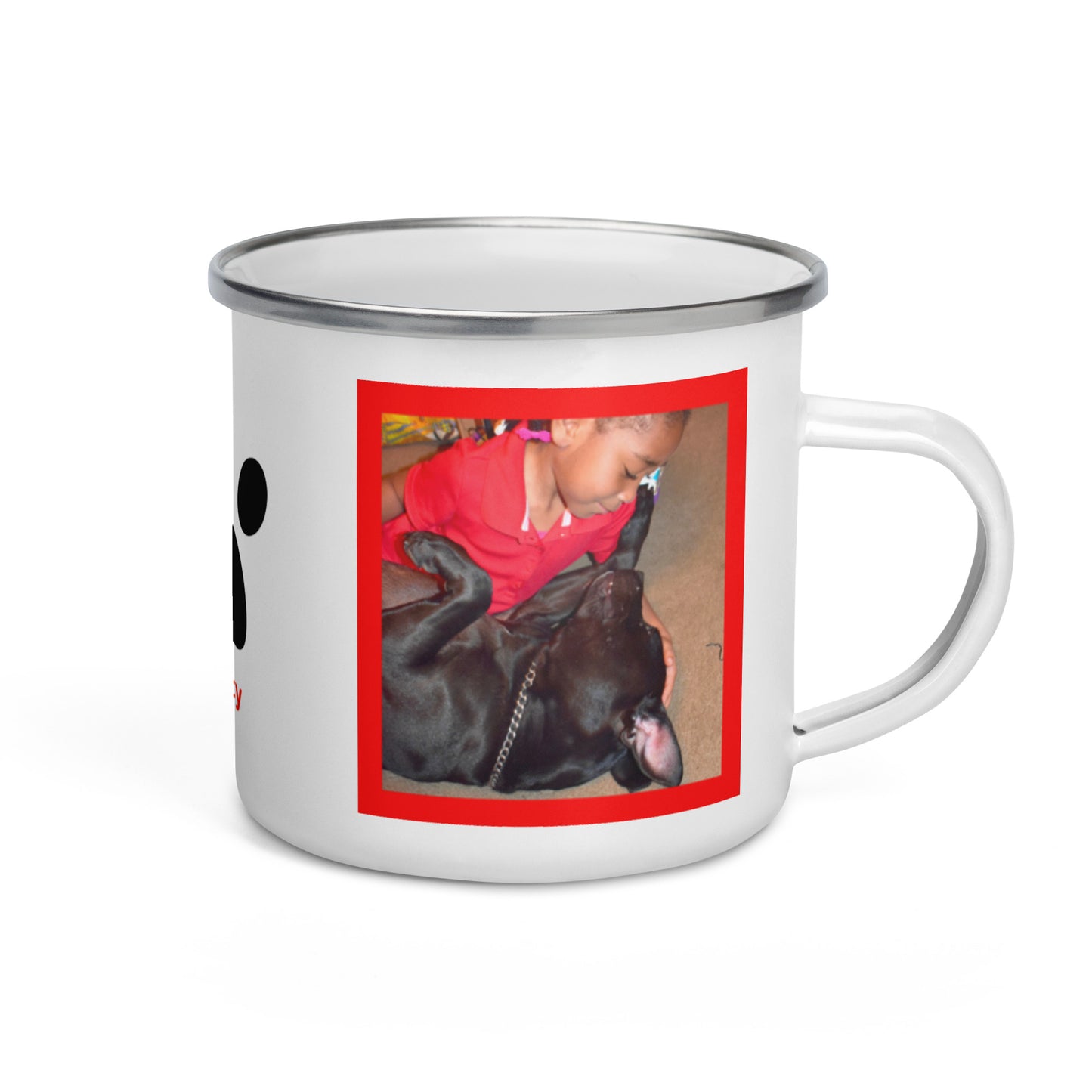 Custom Enamel DOG Mug • Personalized Dog Mug • Campfire Dog Lover Mug • Vintage Enamel Mug