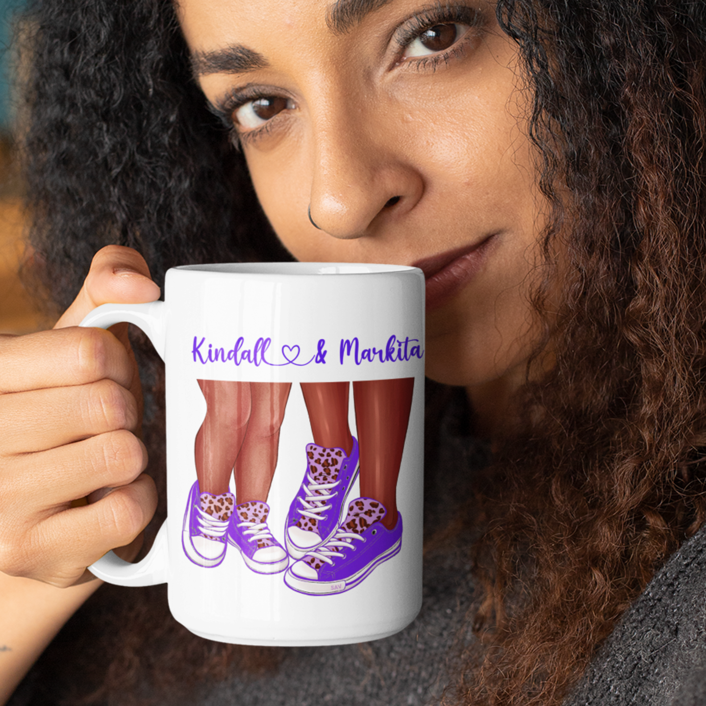 Mom and Daughter Personalized Coffee Mug • Mother’s Day Coffee Mug Gift • Sneaker Mom Mug