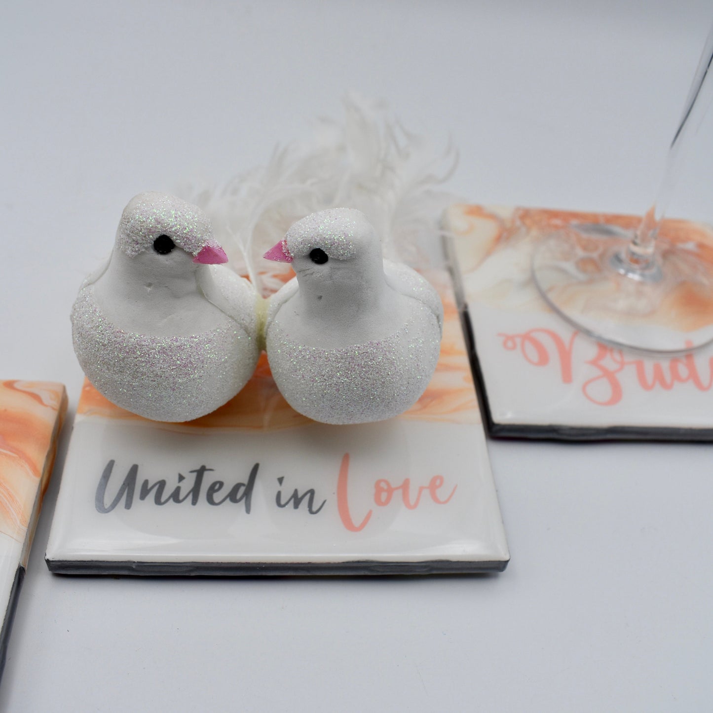 Personalized Wedding Coaster Set • Bridal Shower Gift