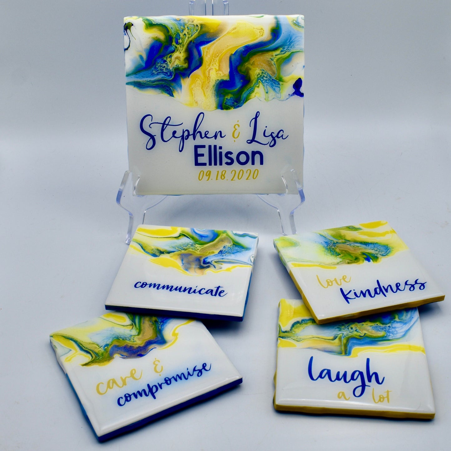 Personalized Wedding Charcuterie Board & Coasters