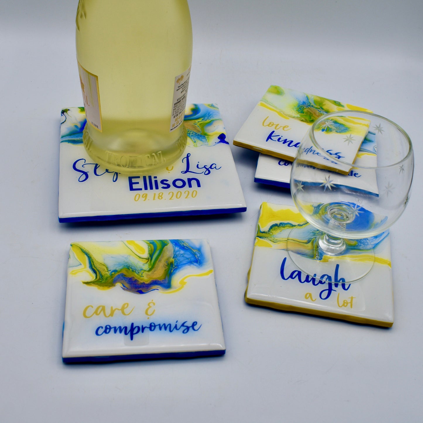 Personalized Wedding Charcuterie Board & Coasters