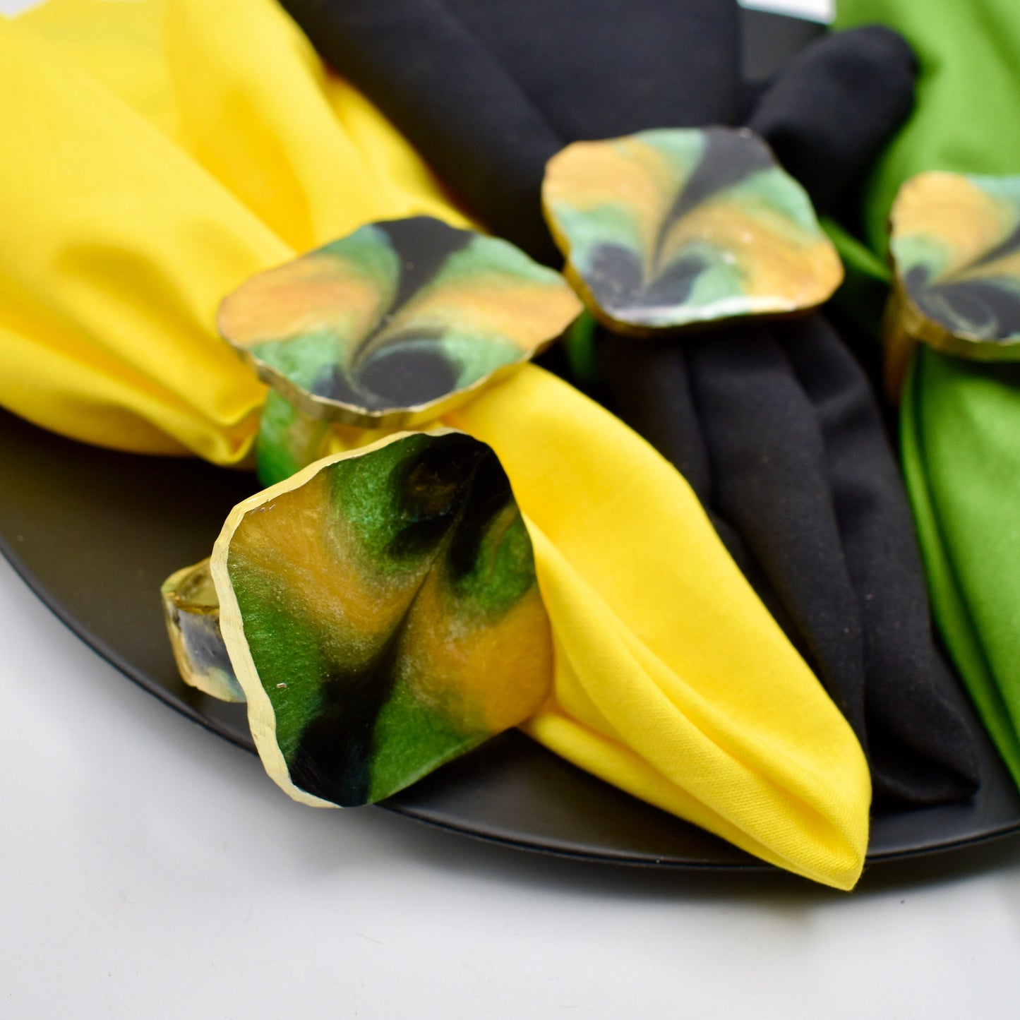 Jamaican Themed Napkin Rings (6)