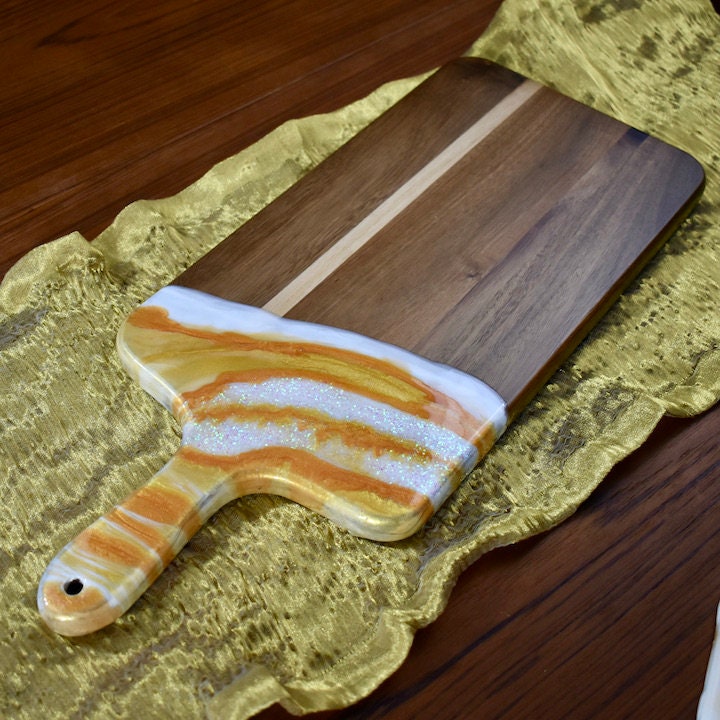 Gold & White Cheese Board Paddle
