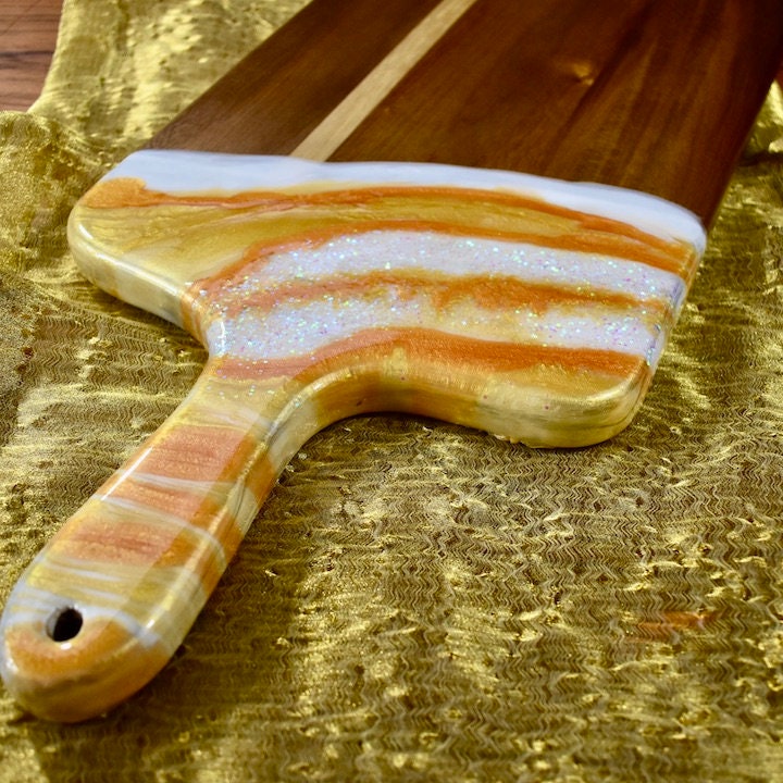 Gold & White Cheese Board Paddle