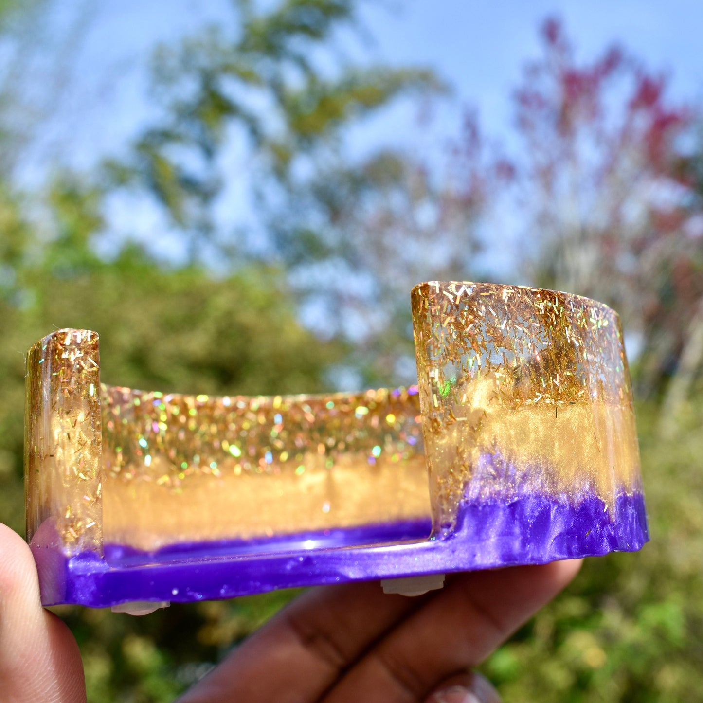 Purple & Gold Coasters with Holder - Fraternity Coaster Set