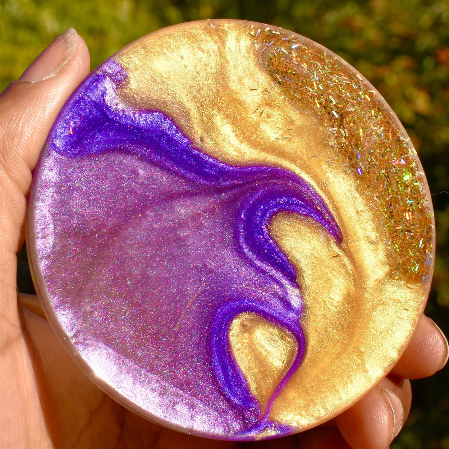 Purple & Gold Coasters with Holder - Fraternity Coaster Set
