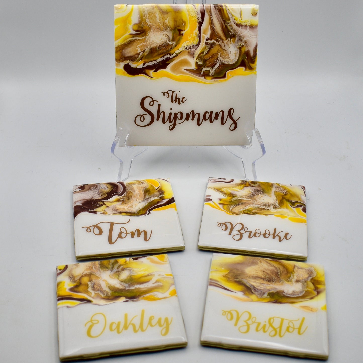 Personalized Family Coasters – Personalized Valentine’s Gift - Personalized Coaster Set – Family Name Coasters - Family Keepsake Coasters