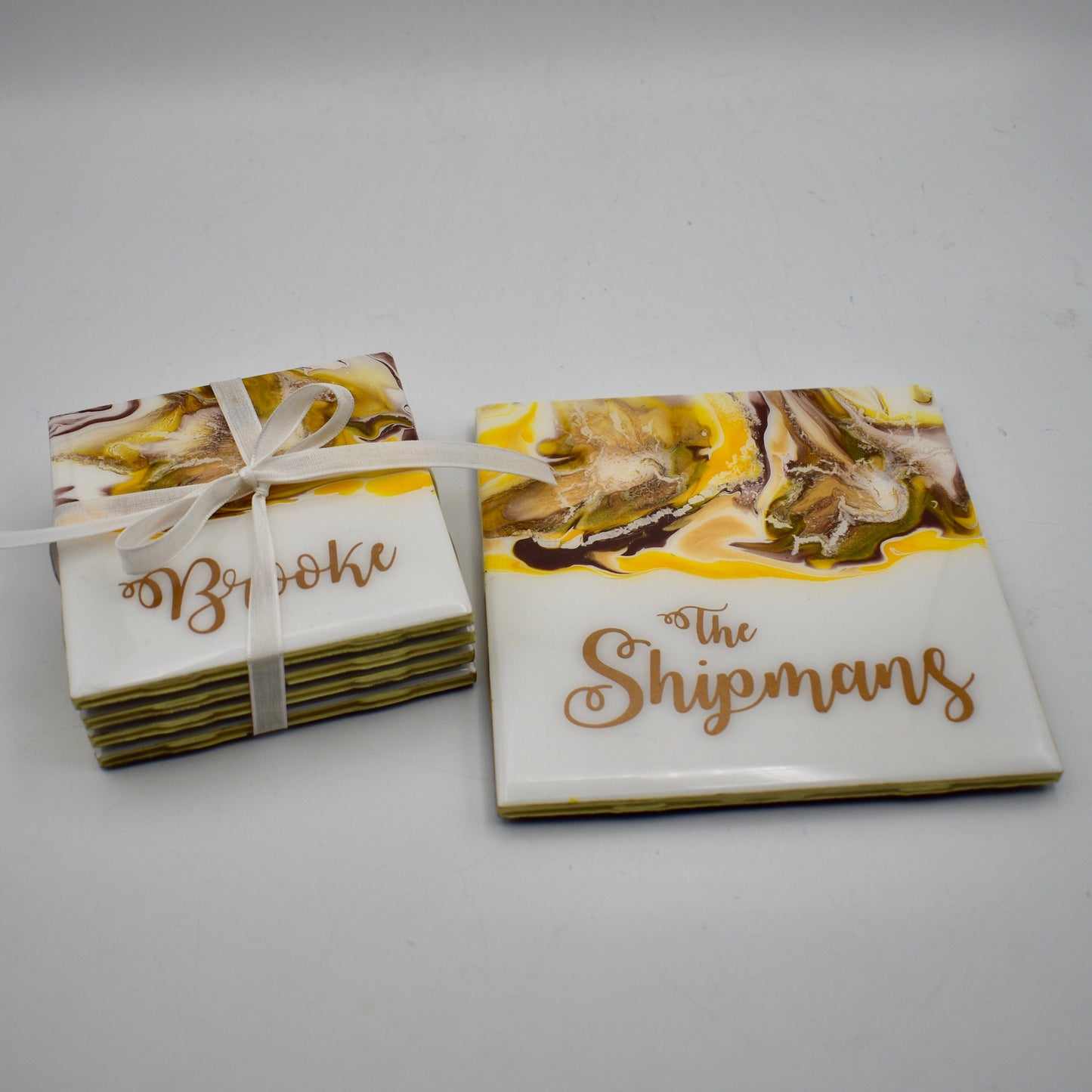 Personalized Family Coasters – Personalized Valentine’s Gift - Personalized Coaster Set – Family Name Coasters - Family Keepsake Coasters