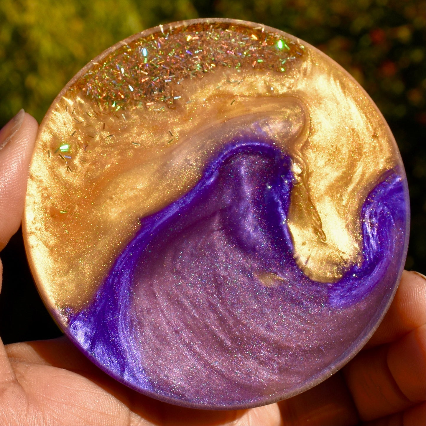 Purple & Gold Coasters with Holder - Fraternity Coaster Set
