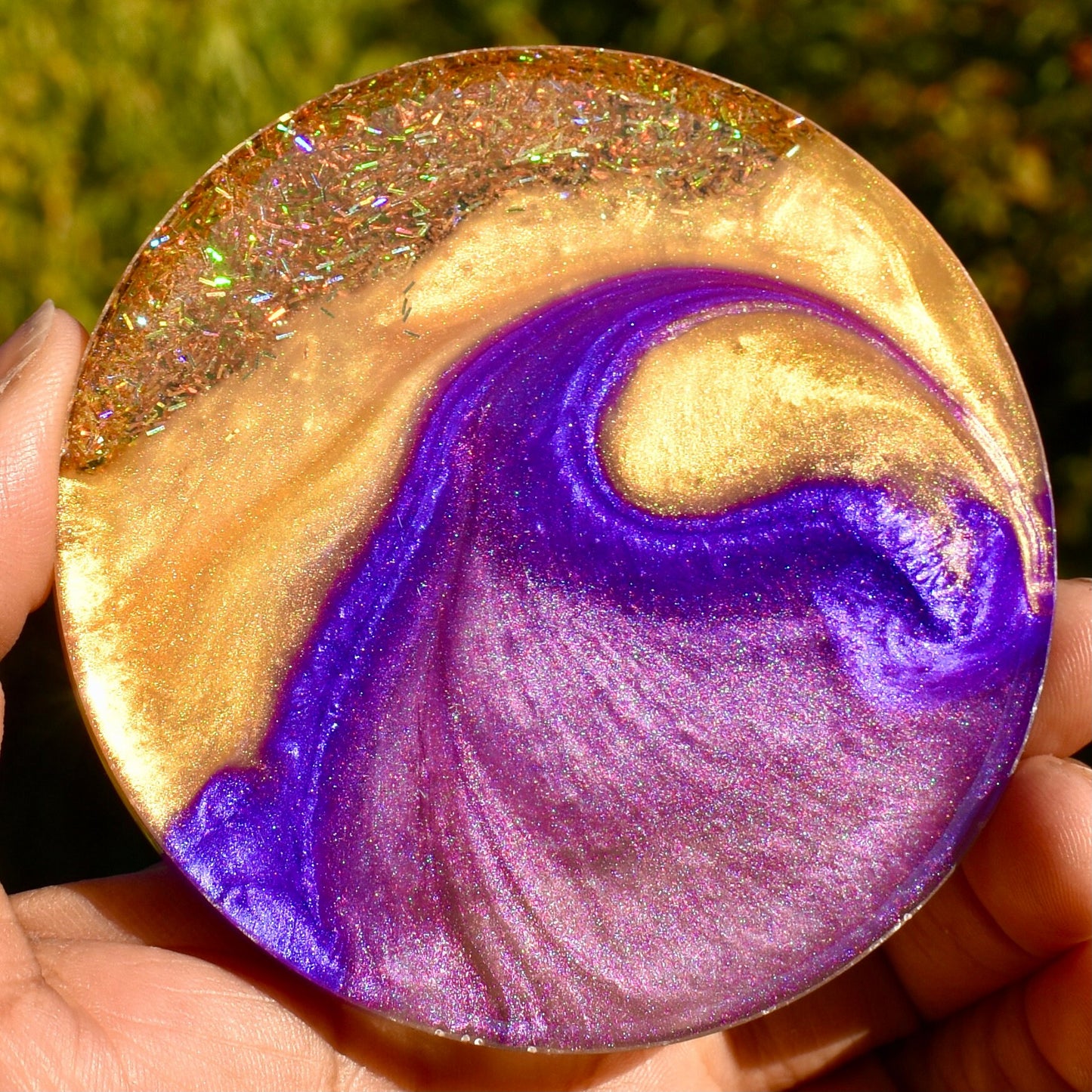 Purple & Gold Coasters with Holder - Fraternity Coaster Set