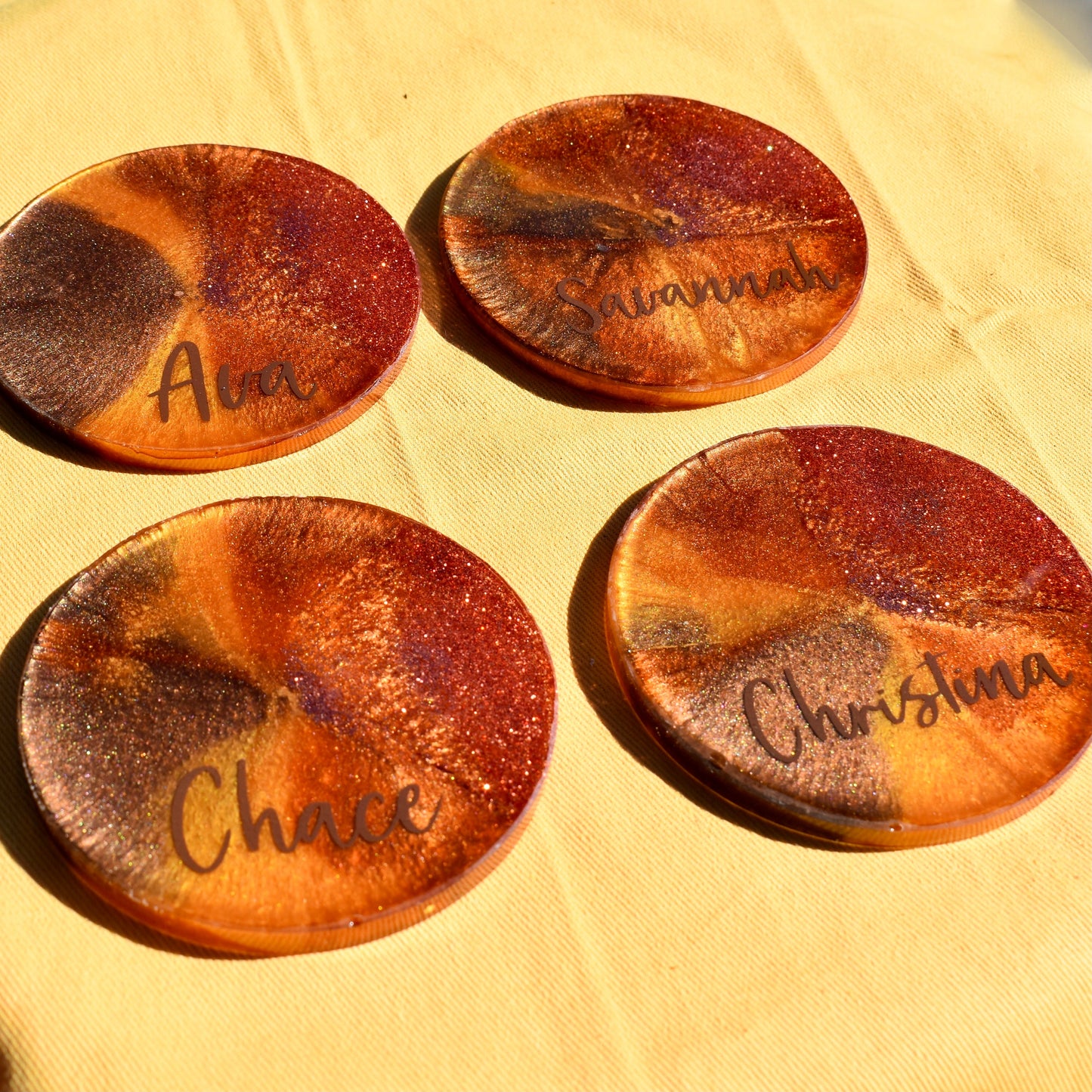 Personalized Coasters w Holder • Custom Coasters Gift