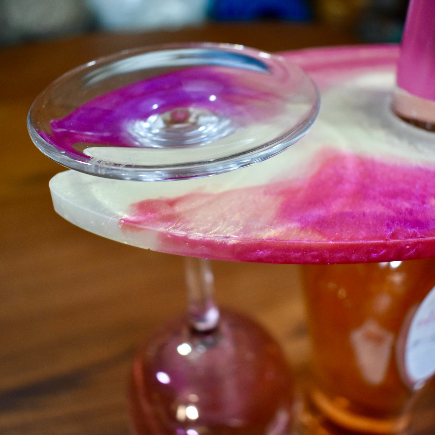 Pink & White/Purple & White Wine Butler-Bottle Caddy