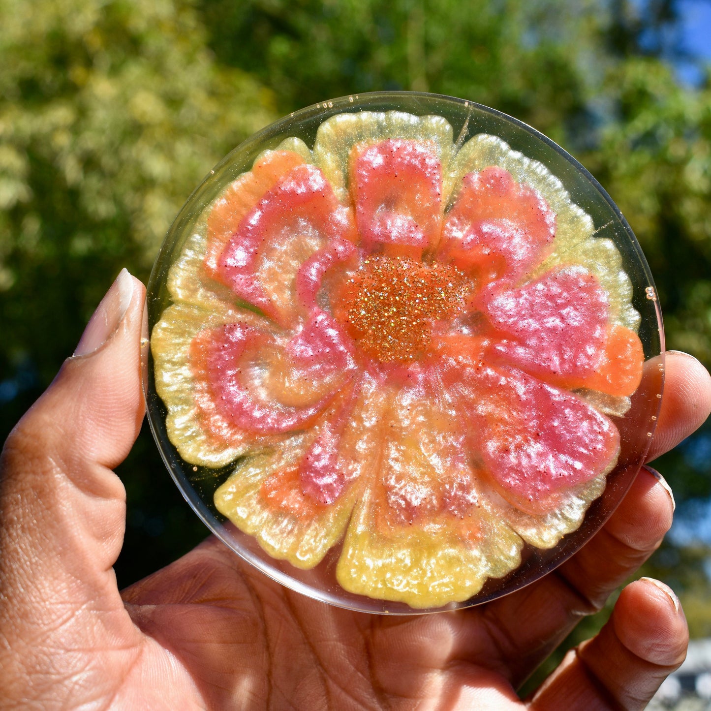 Citrus Coasters with Holder – Summer Citrus Resin Coasters – 4 Citrus Slice Coasters – Citrus Slice Coaster Set - Barware – Fruit Décor