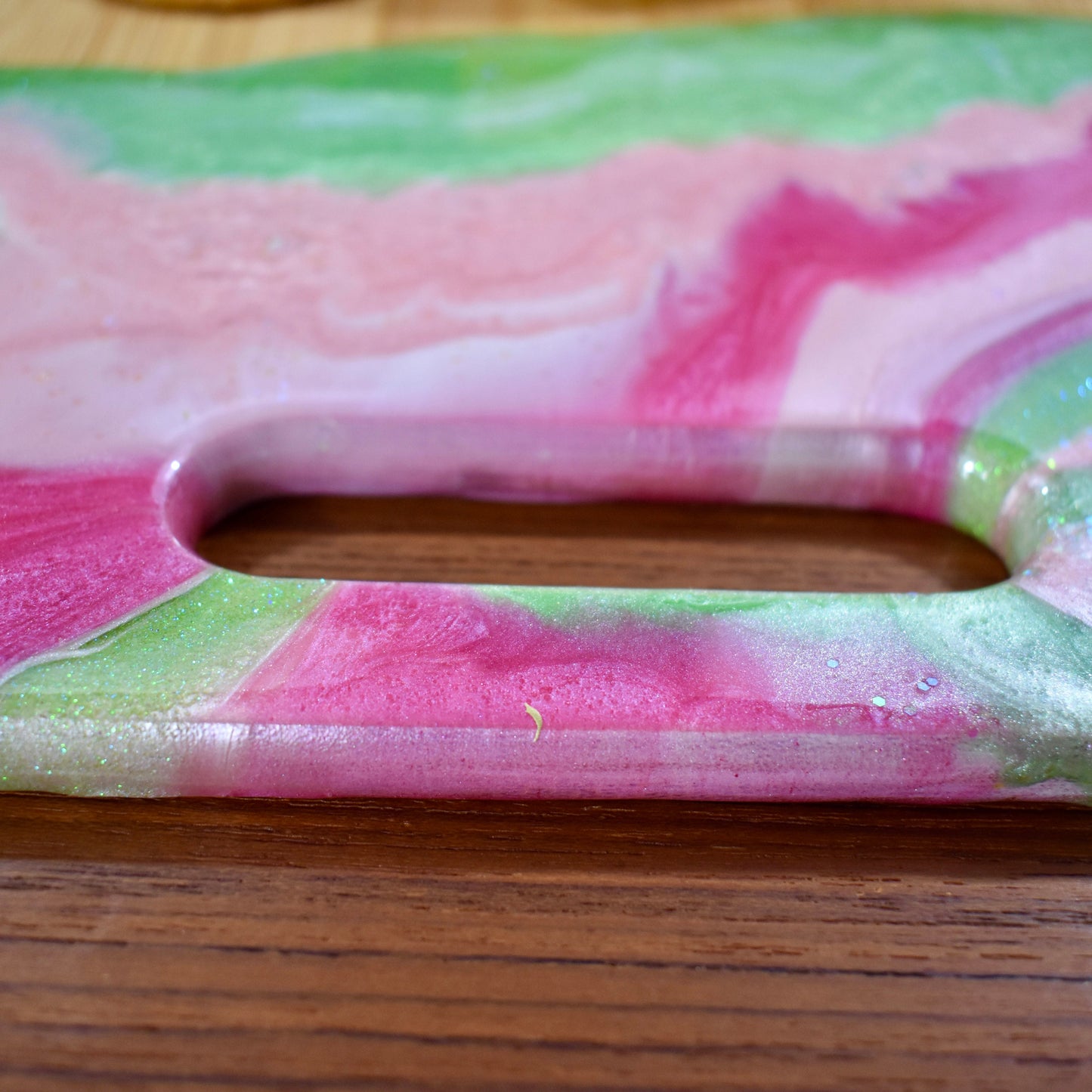 Pink & Green Bamboo Charcuterie Board