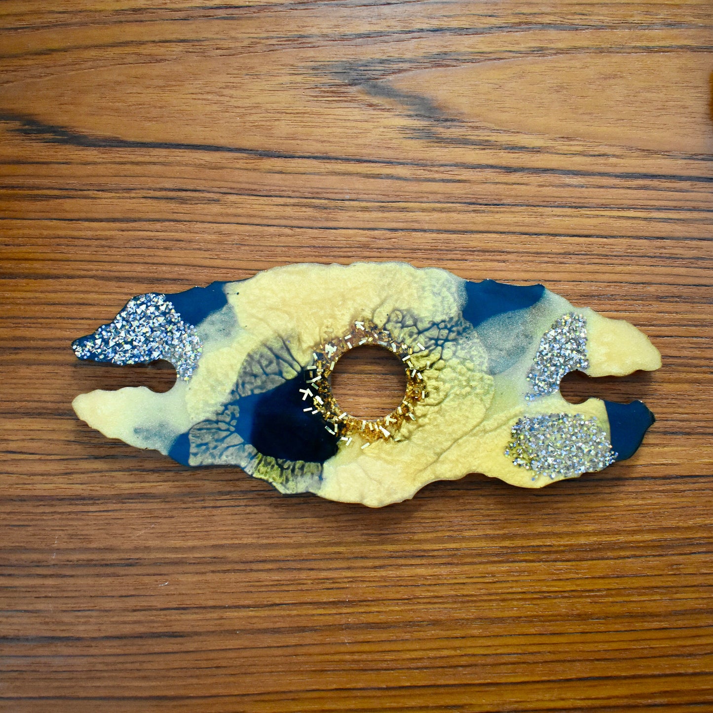 Black and Gold Wine Butler w 2 Coasters