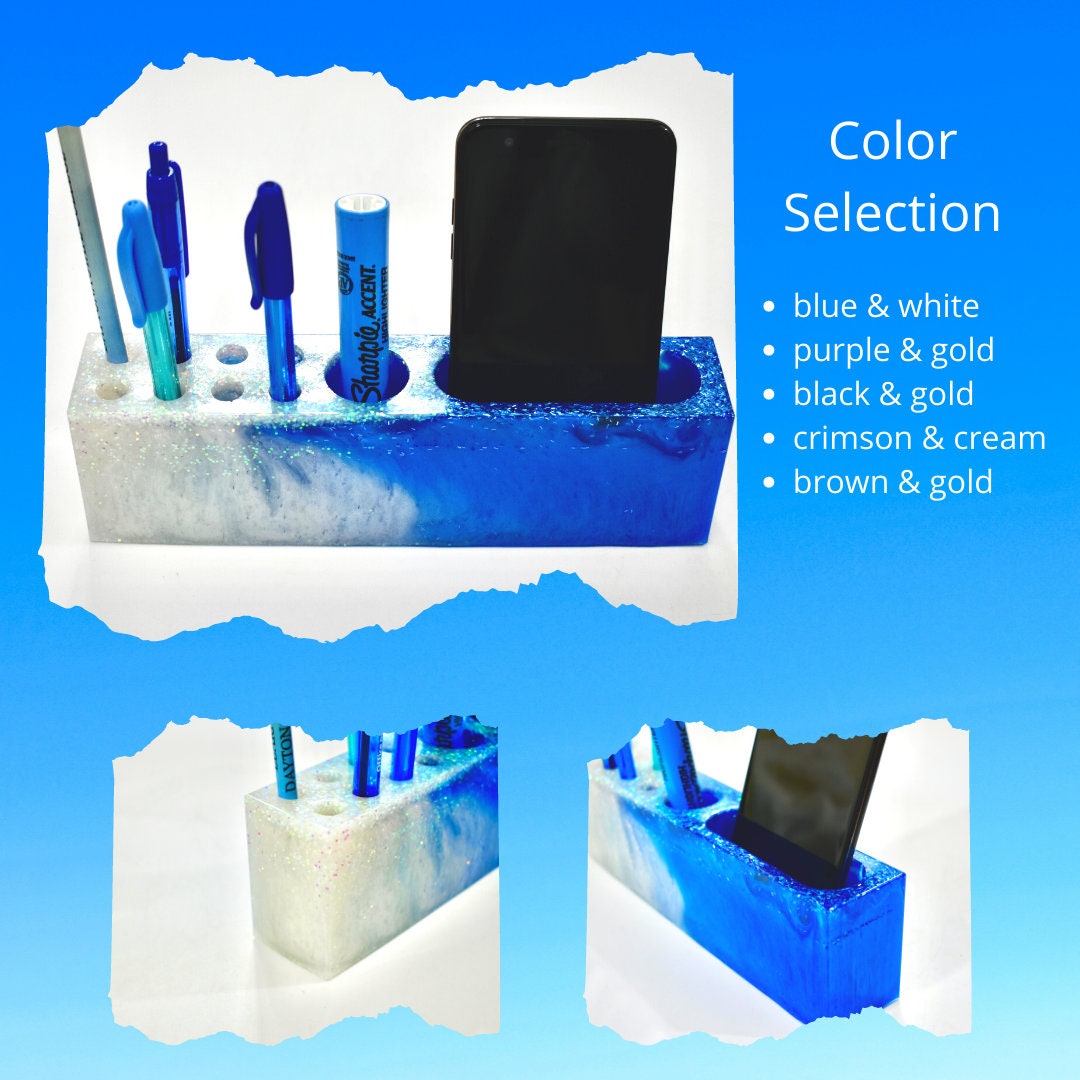 Purple-Gold Pen Pencil Holder - Pen Pencil Holder - Pen & Desk Organizer – Fraternity Office Gift - Omega Desk Caddy - Pencil Caddy