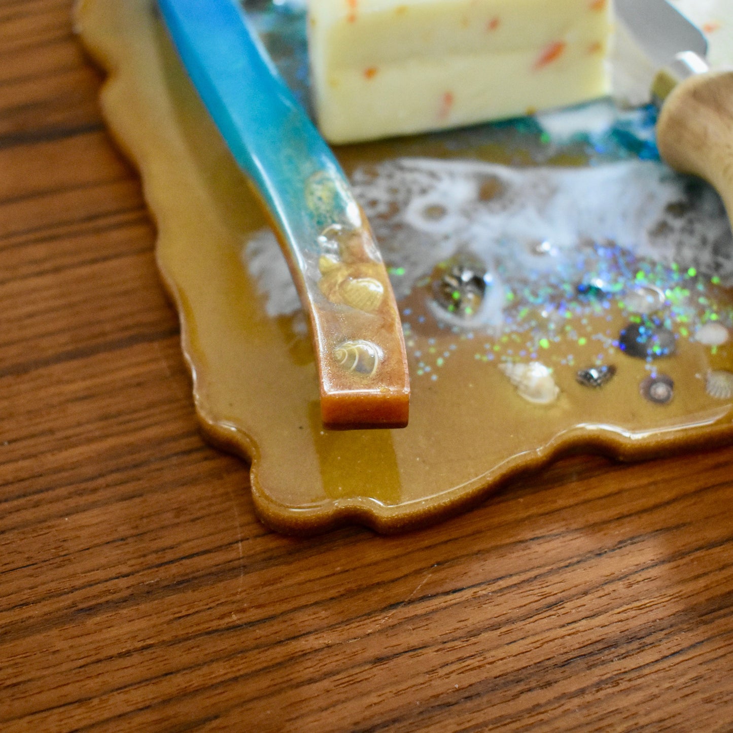Custom Beach-Coastal Themed Resin Serving Tray