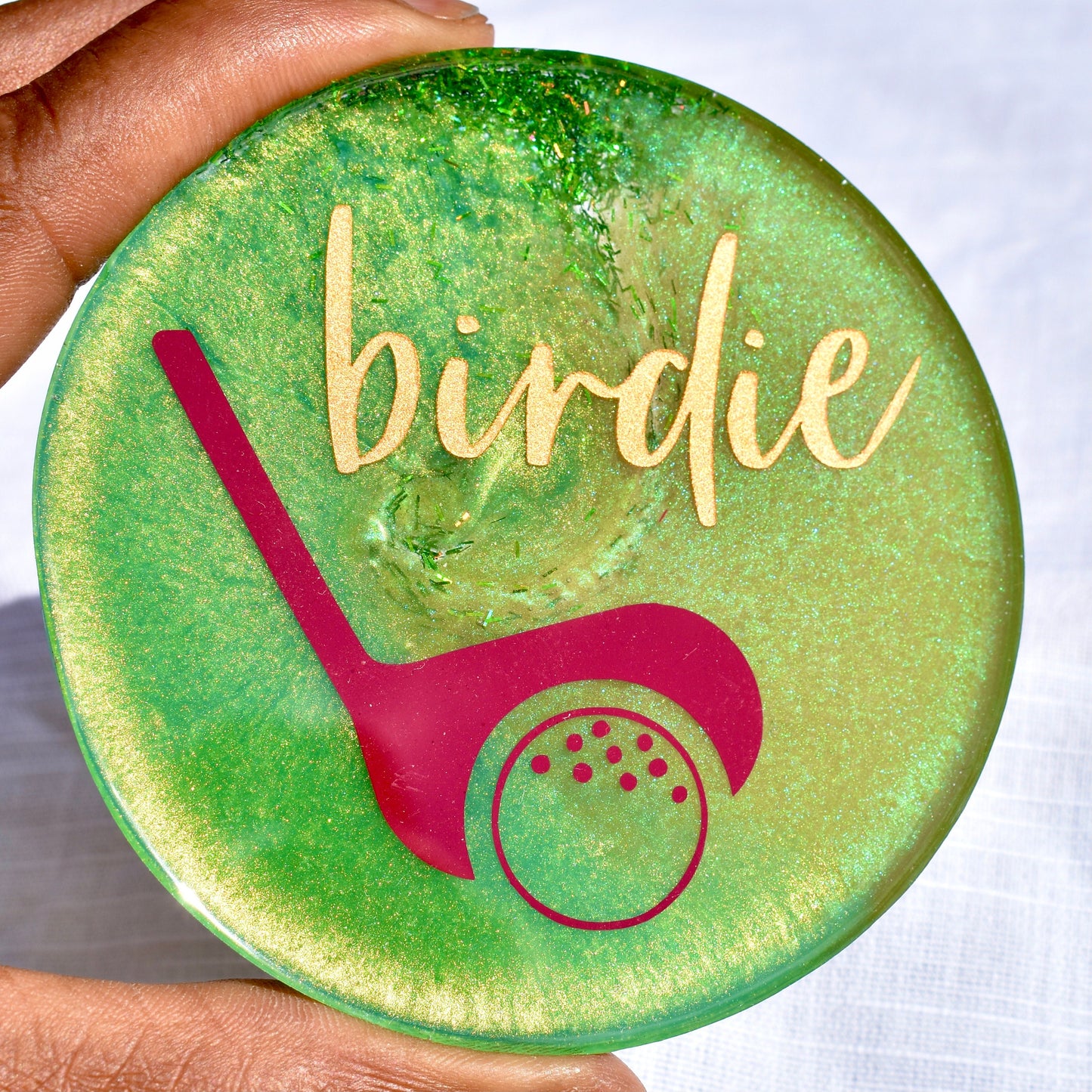 Sports Fan Coasters with Holder • Golf Lover Coasters with Holder