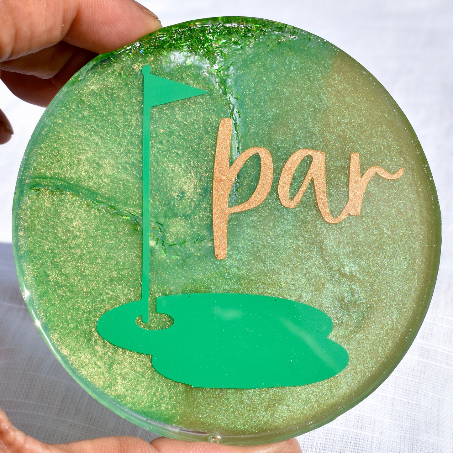 Sports Fan Coasters with Holder • Golf Lover Coasters with Holder